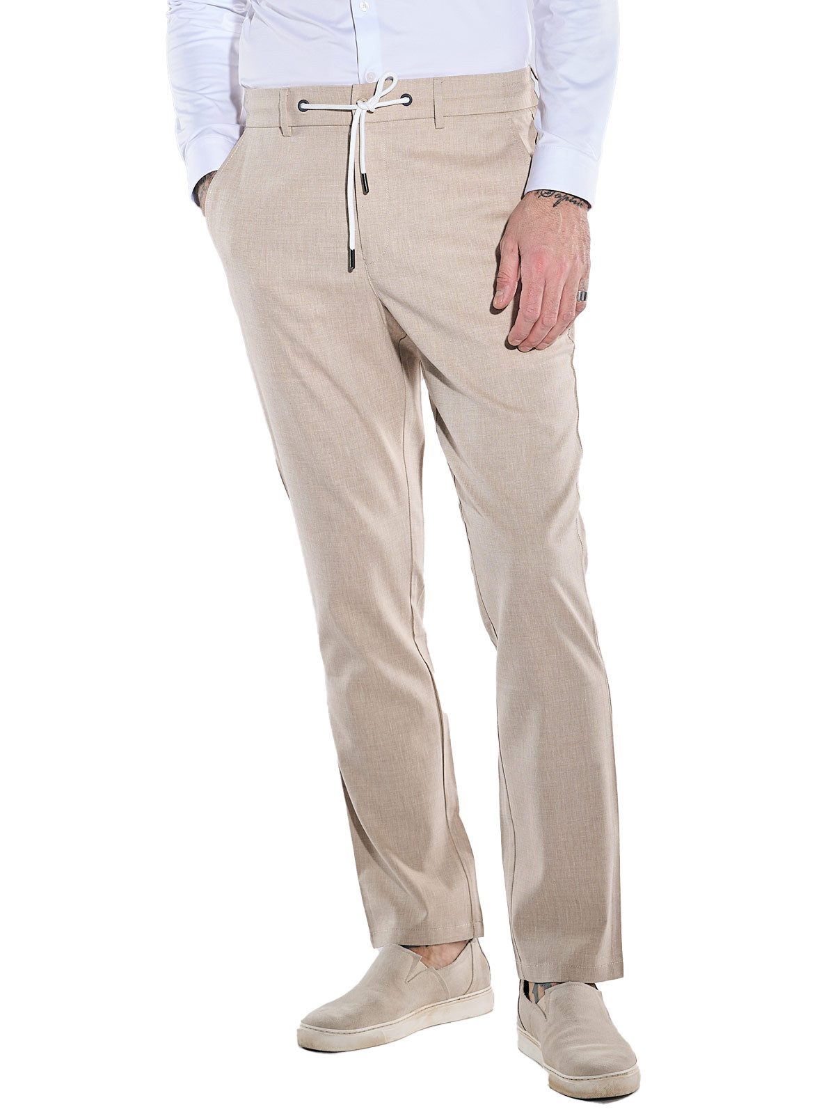 Anzughose Herren Anzug-Hose slim fit, Beige