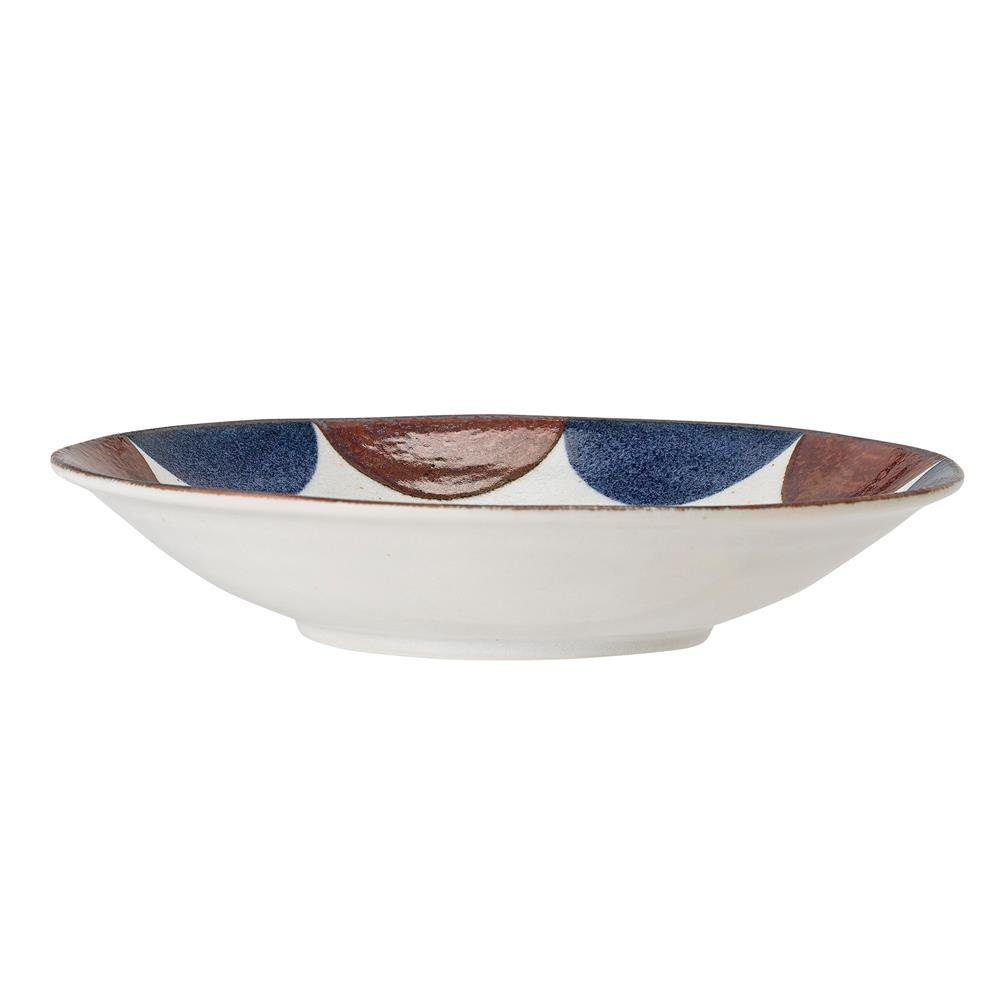 Bloomingville Servierschale Camellia, 850 ml, Ø 22 cm, blau / braun, Servierschüssel, Schüssel