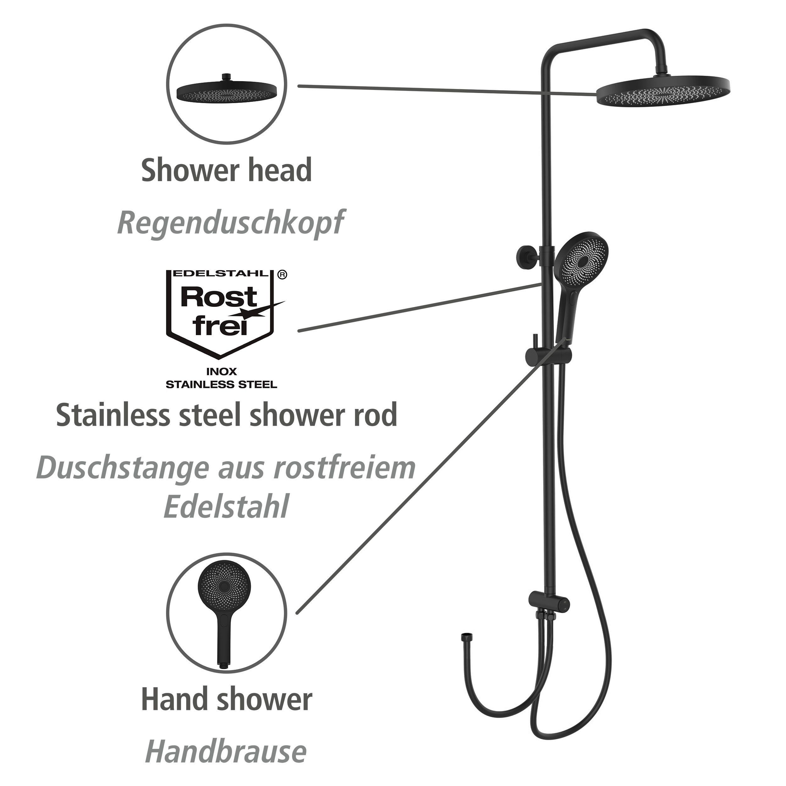 WENKO Duschsystem Softwater, einfacher Anschluss oder Armatur bestehende Wandanschlussbogen an