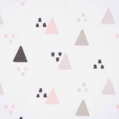 SCHÖNER LEBEN. Stoff Baumwollstoff Trigolo Triangel Dreiecke weiß natur rosa 1,40m Breite, pflegeleicht