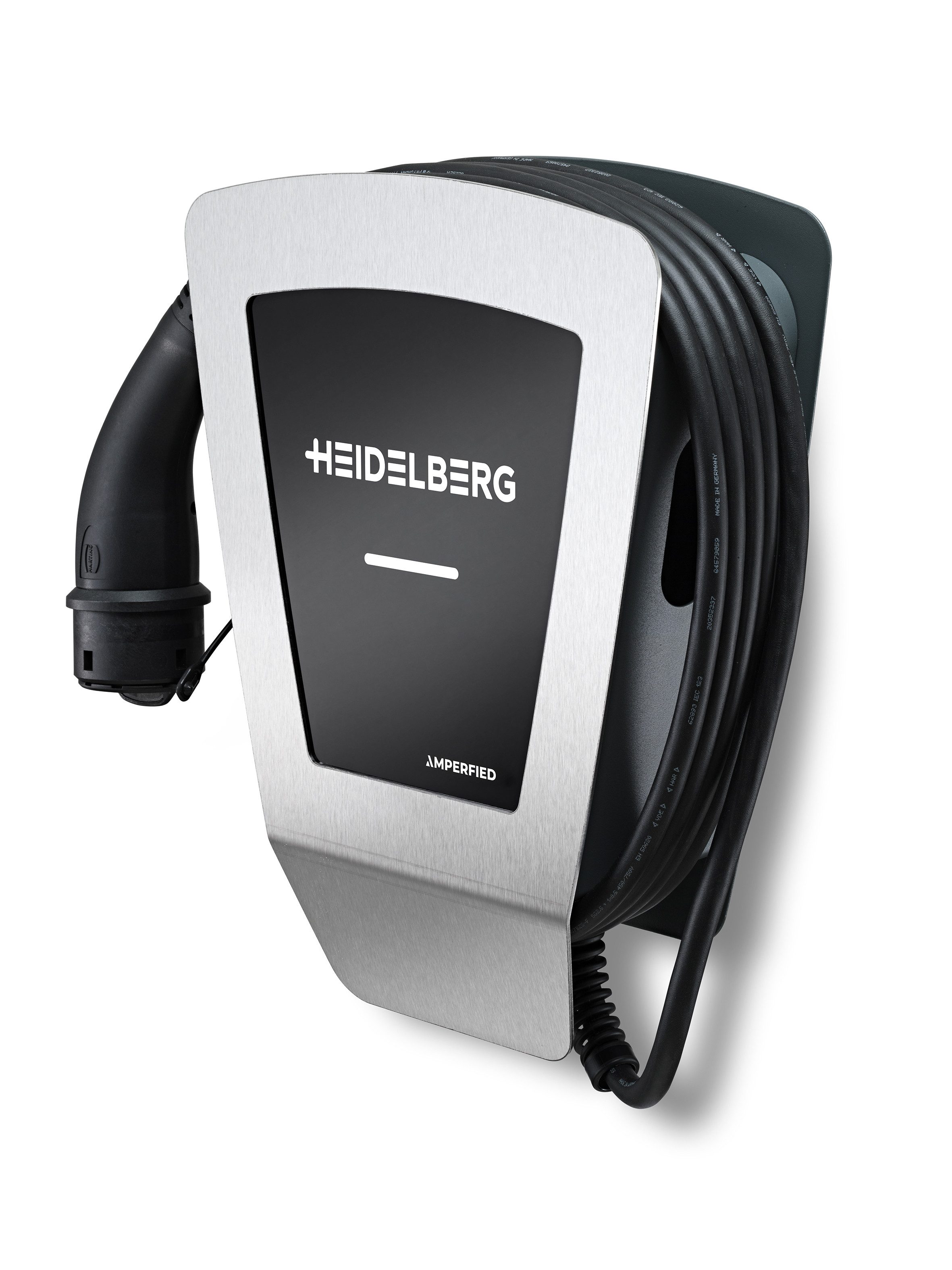 AMPERFIED Elektroauto-Ladestation HEIDELBERG Wallbox mit 11 kW Ladeleistung - Inkl 7,5 m Ladekabel, wallbox zur festen Montage (nicht mobil), Ladegerät für Elektrofahrzeuge mit Typ-2 Anschluss, stationäre Ladestation für Zuhause / Unternehmen