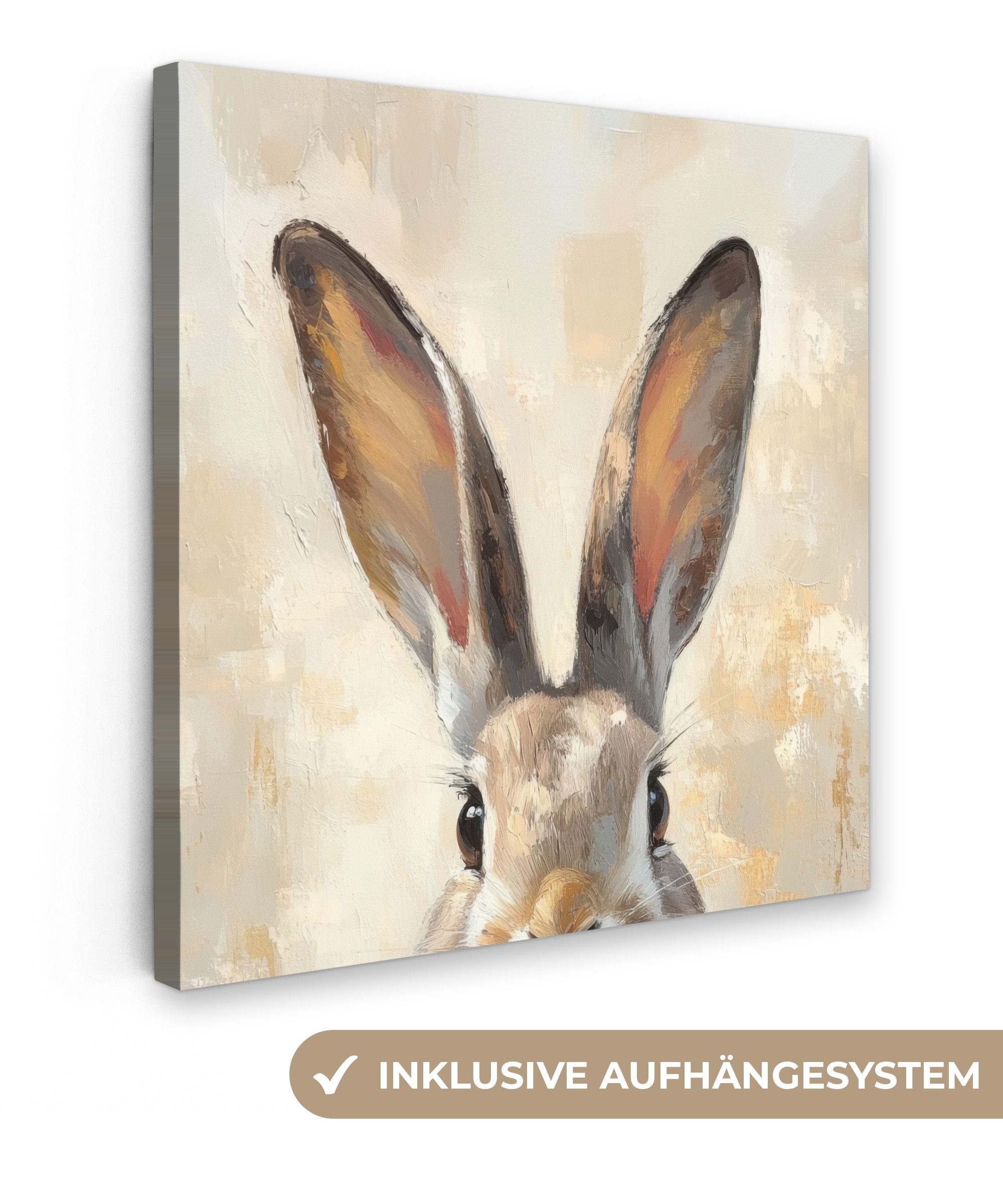 OneMillionCanvasses® Leinwandbild Hase - Ohren - Braun - Ostern Deko, Fotod günstig online kaufen