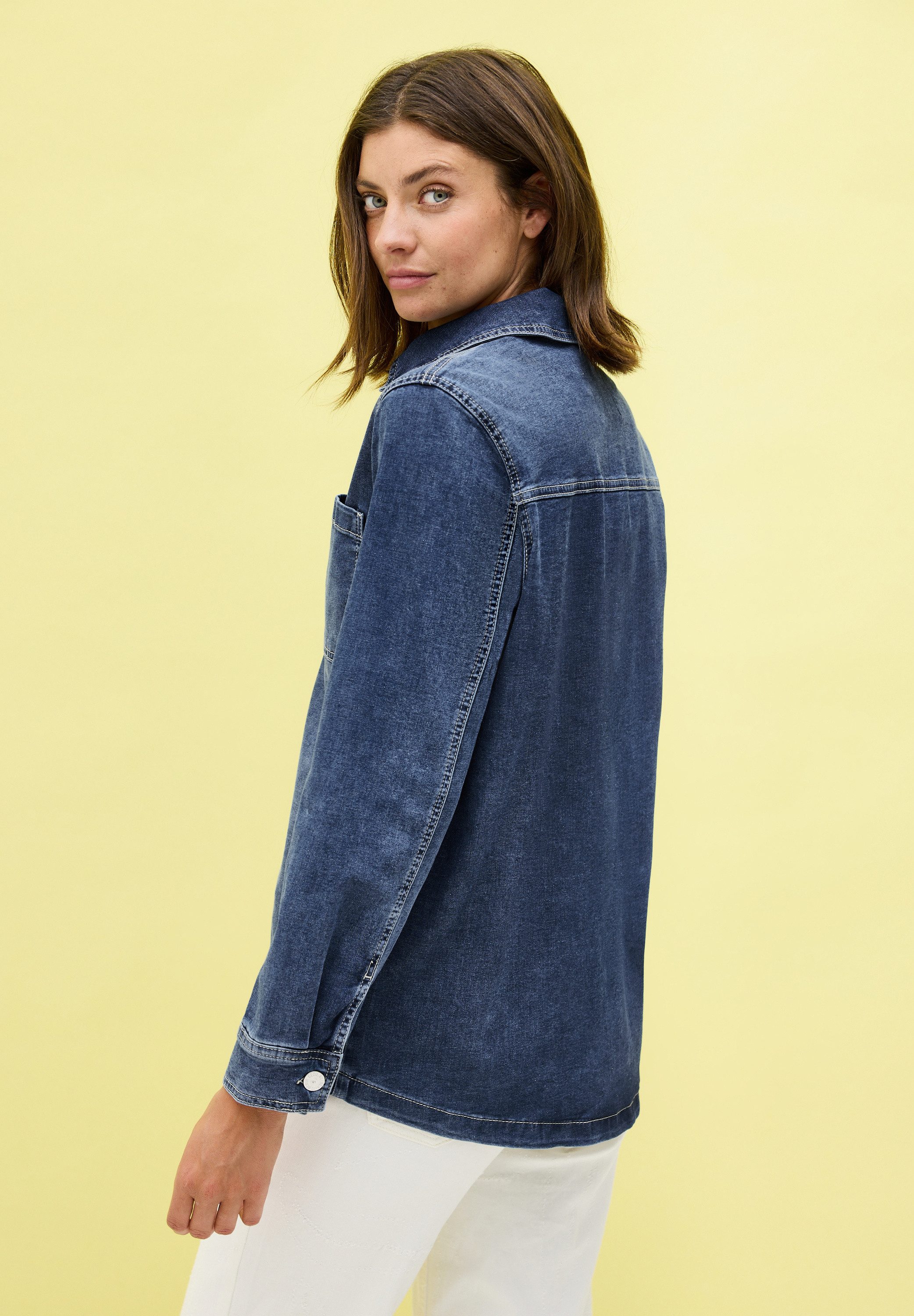 CECIL Jeansjacke Denim-Overshirt mit Knopfleiste und Brusttaschen günstig online kaufen