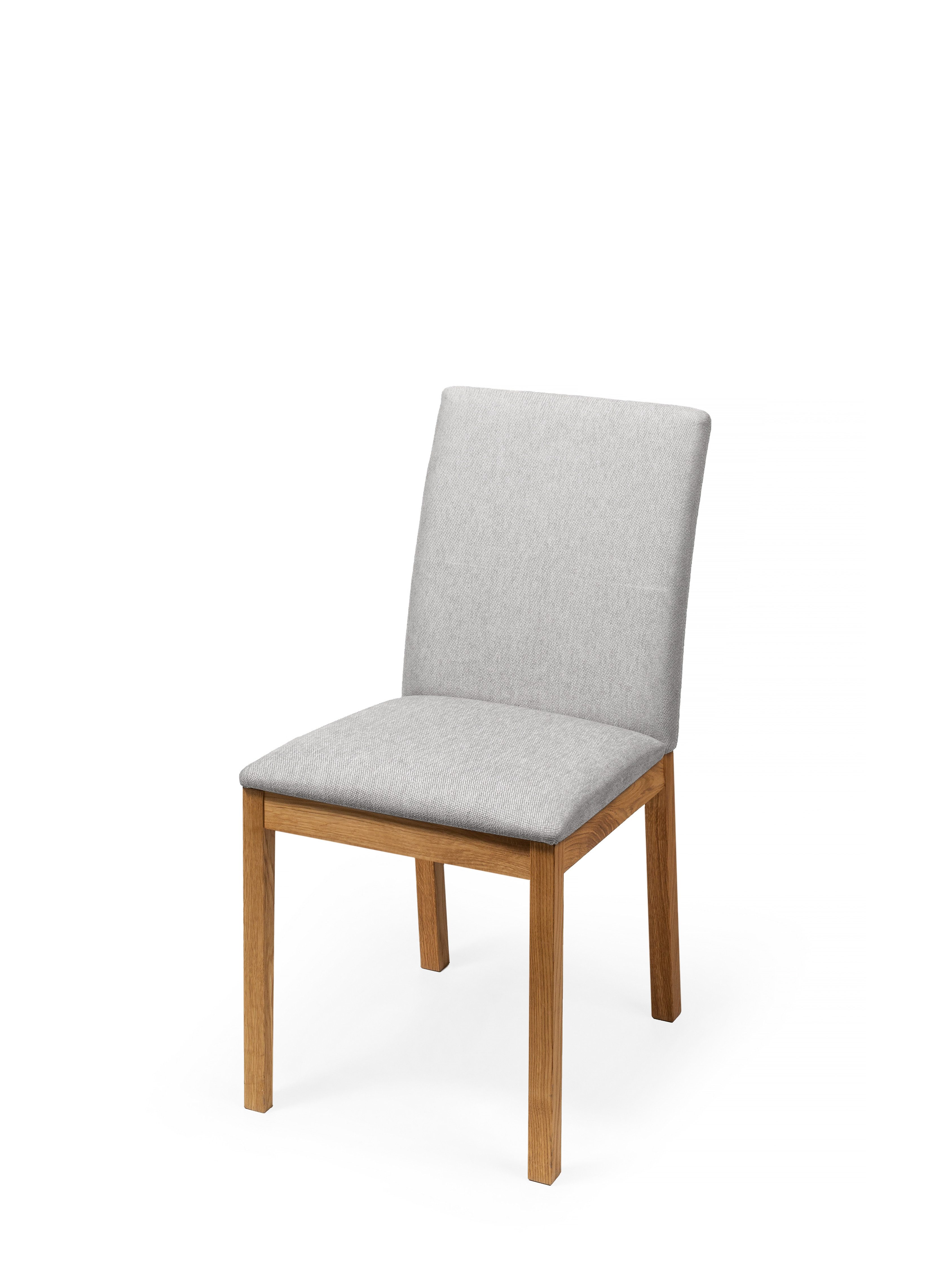 Woodek Design Esszimmerstuhl BERG, gepolstert mit Cocoon Stoff (hellgrau) (eleganter und robuster Sessel, 1 St), hergestellt aus massivem Eichenholz