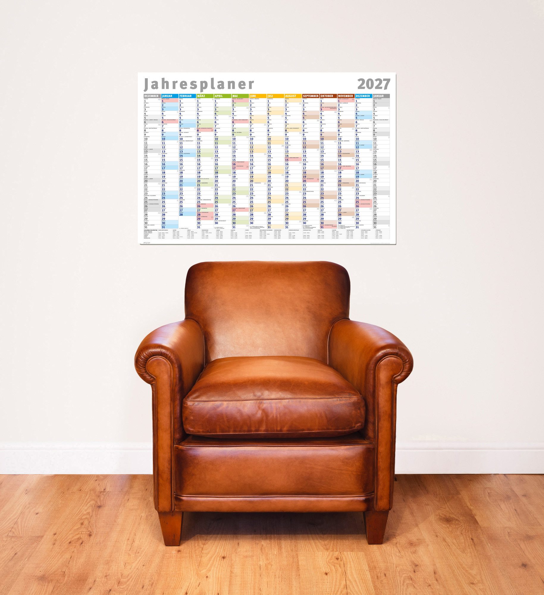 Poster MB 13 - Jahresplaner 2027 - Wandplaner Kalender Poster Druck - 91,5x61 – Bild 4 von 5