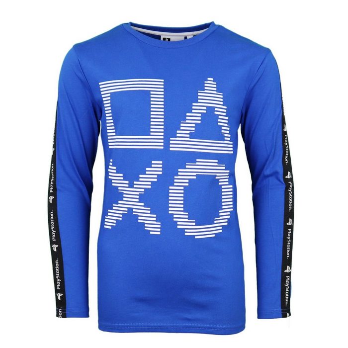 Playstation Langarmshirt Kinder Shirt Blau Gr 134 bis 164 100% Baumwolle