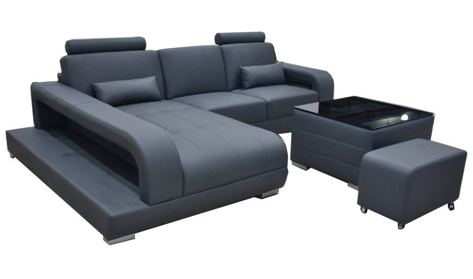 [Empfohlene Sonderfunktion] JVmoebel Ecksofa, XXL Modern L-Form Design Couch Garnitur Leder Wohnlandschaft Sofa