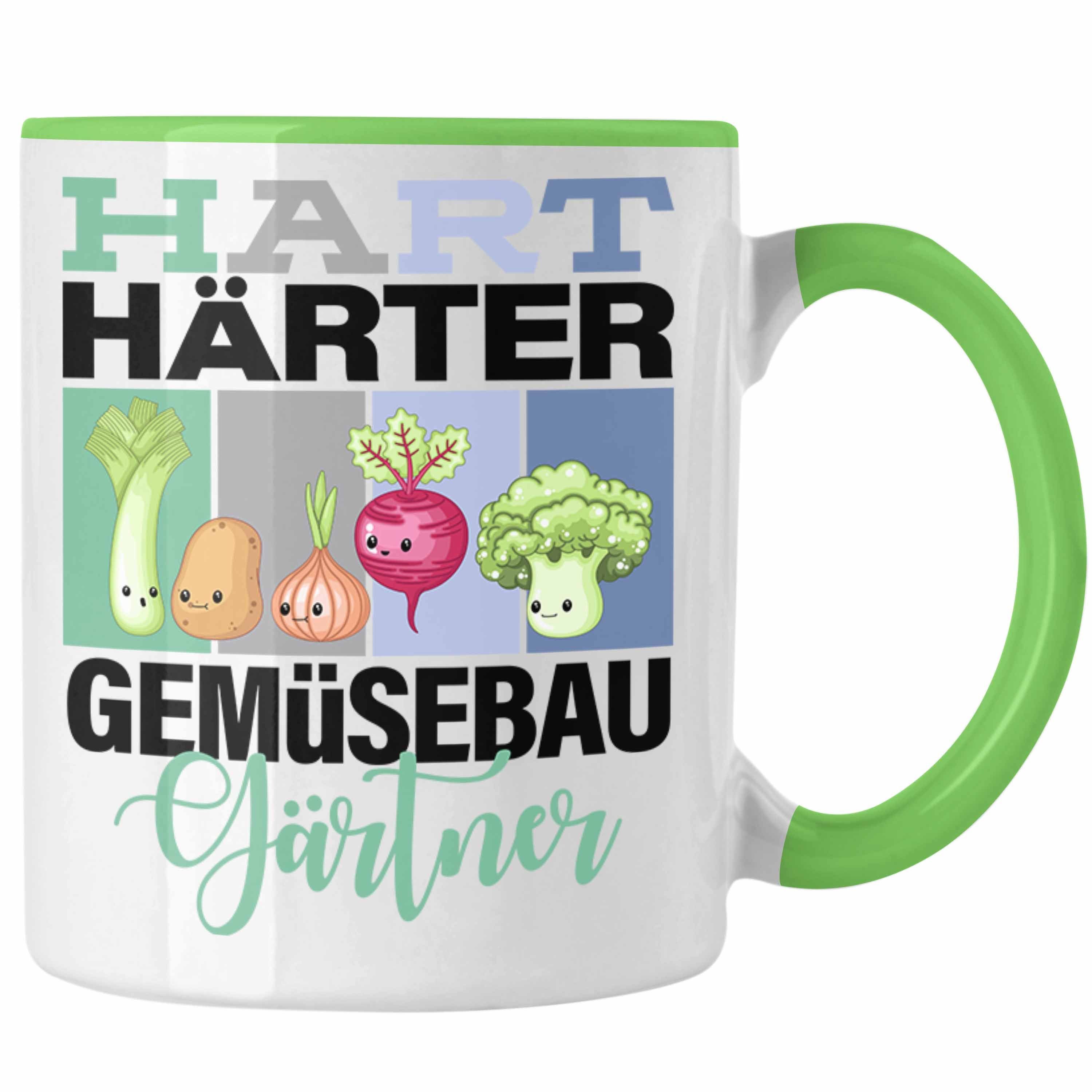 Trendation Tasse Lustige Tasse für Gemüsebaugärtner Geschenkidee Spruch "Hart Härter Ge Grün