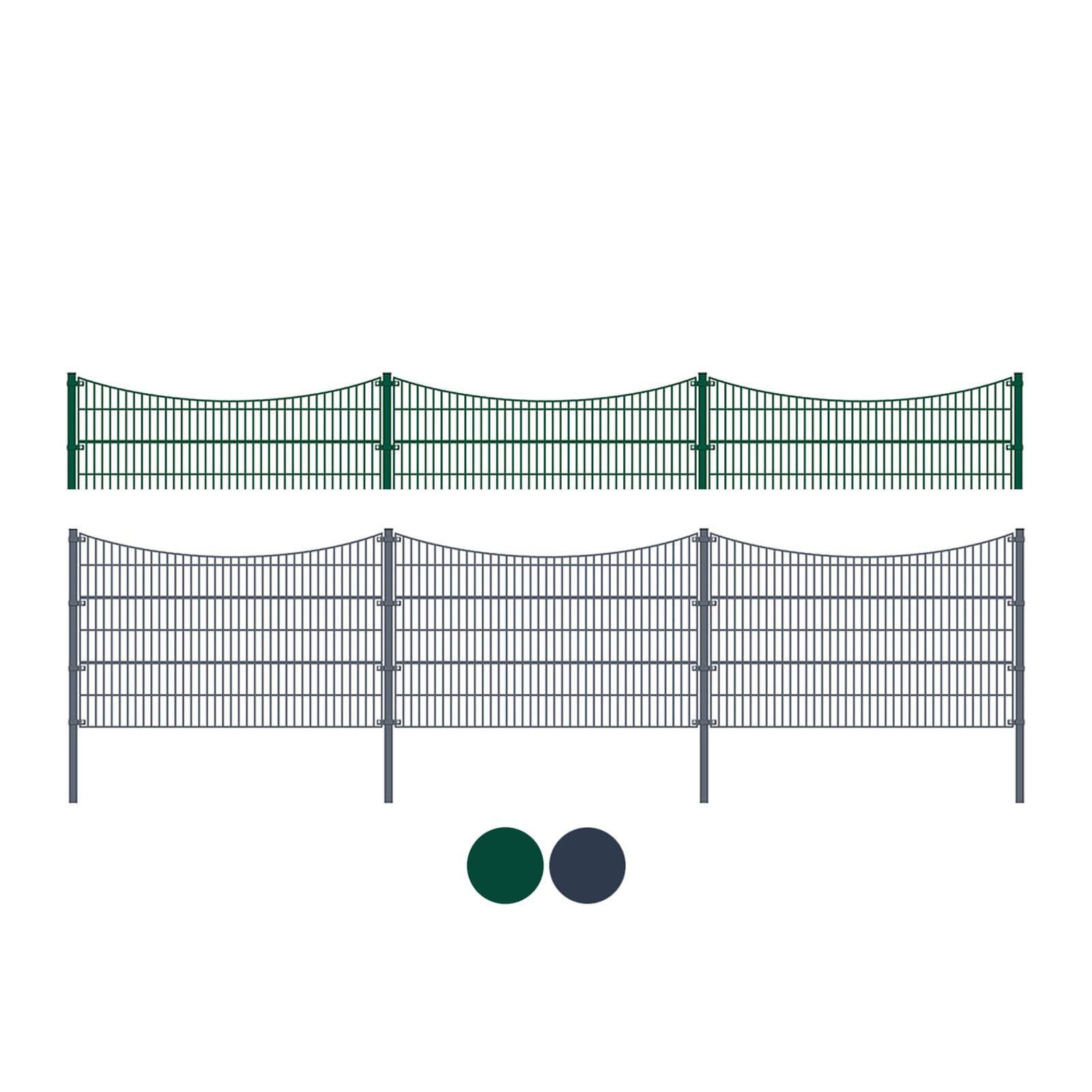 HOME DELUXE Doppelstabmattenzaun TAL - Anthrazit, standfest und langlebig