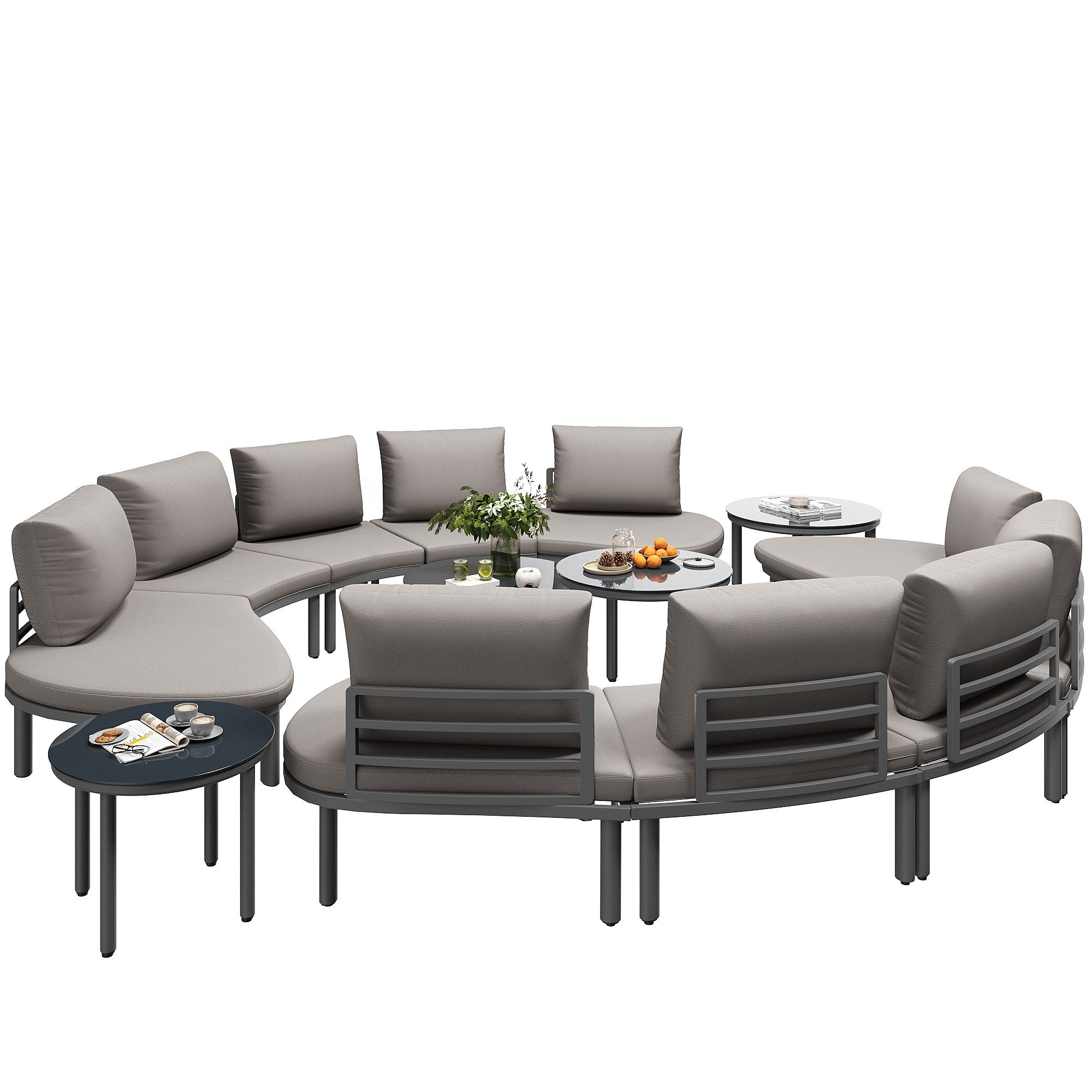 MODFU Gartenlounge-Set Outdoor Garten-Lounge-Set,mit verzinktem Eisengestel günstig online kaufen