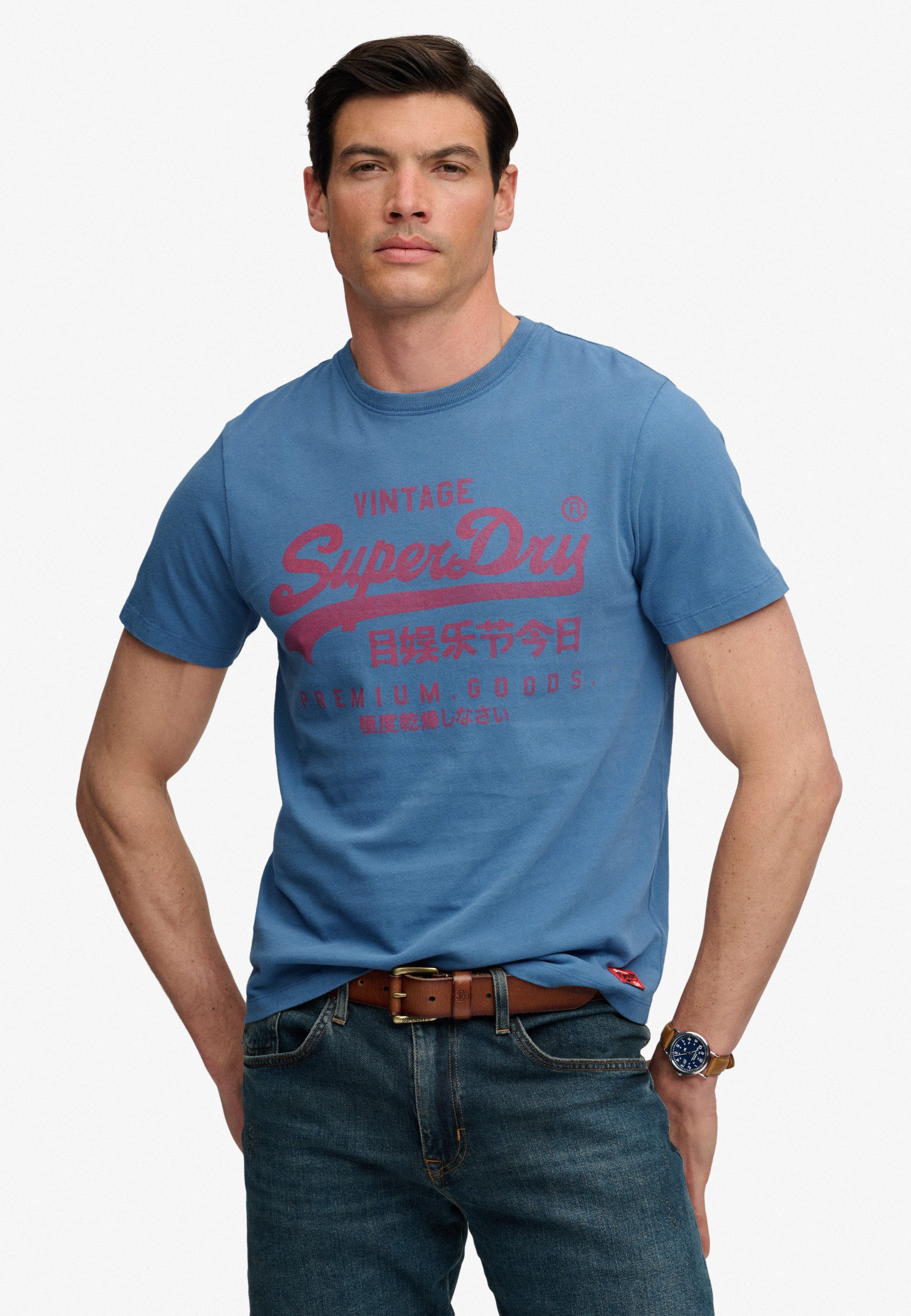 Superdry Rundhalsshirt VL CLASSIC TEE Baumwolle, relaxed fit