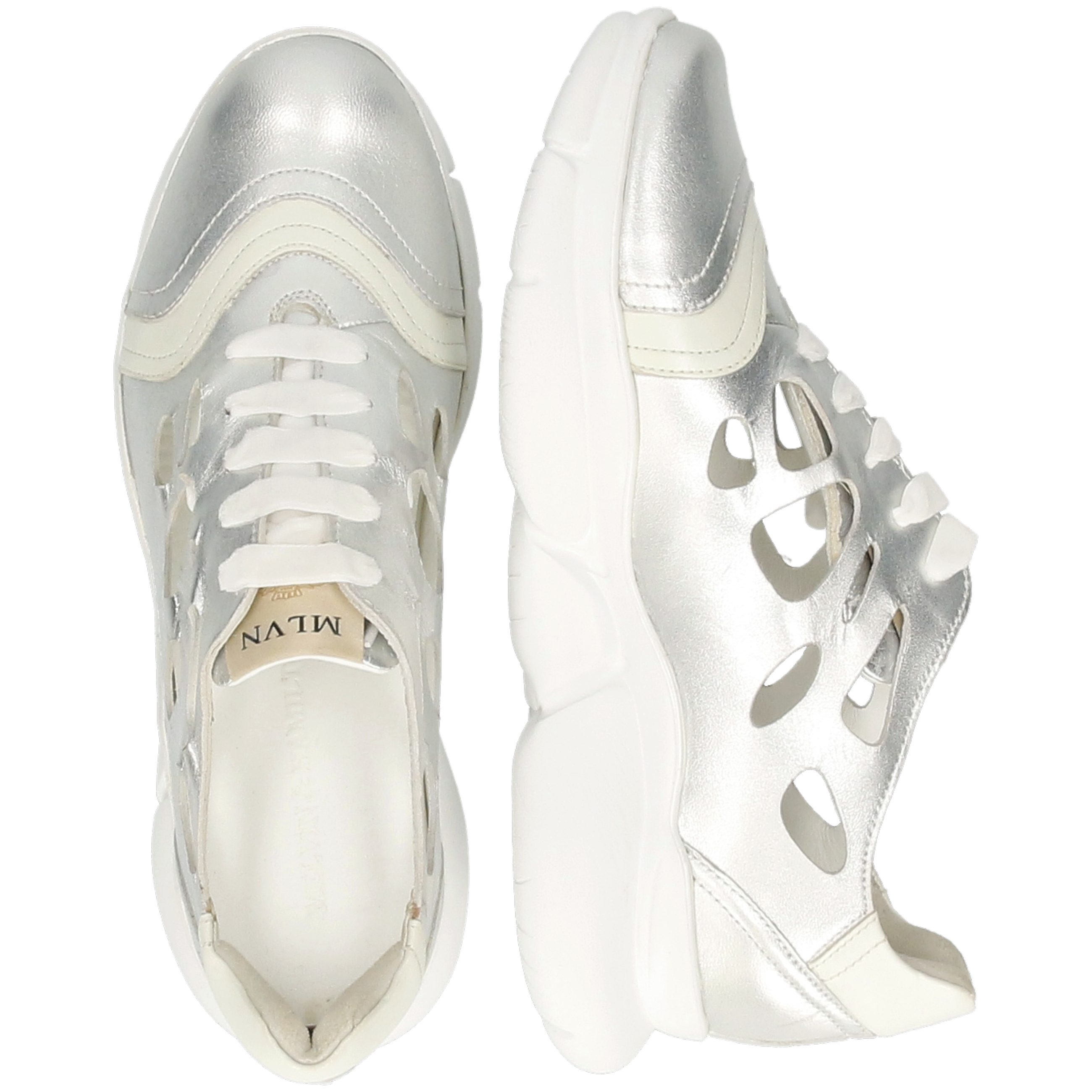 Melvin & Hamilton Extra Metallic 2 Sneaker White Silver Flex Avril