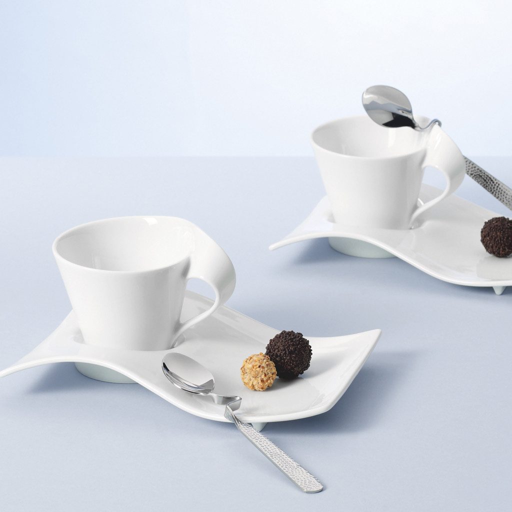 Villeroy & Boch Untertasse NewWave Caffè großer Kaffee-Unterteller 22 x 17 cm, (1 St), Premium Porcelain, mikrow.- & spülm.sicher, Made in Germany