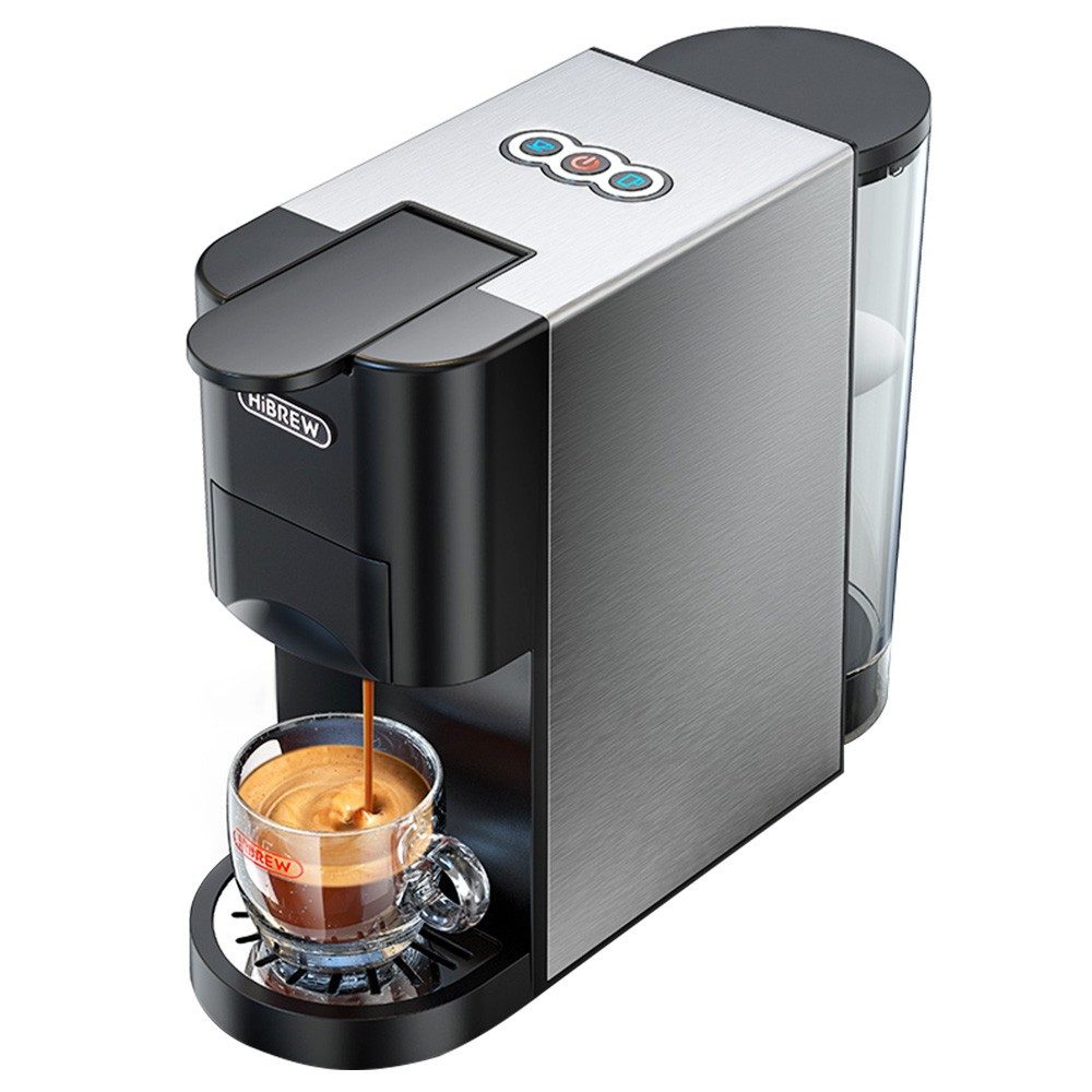 HiBREW Kapselmaschine, 5 in 1 Kaffeemaschine, Kalt/Heiß-Modus, Anti-Trocken-Schutz