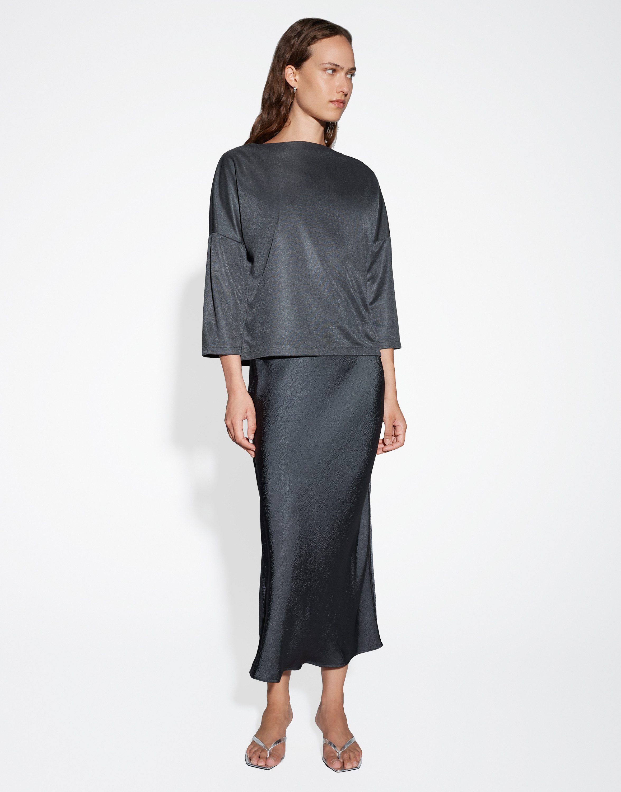 someday 3/4-Arm-Shirt KARITA PURE aus schimmernder Piqué Ware