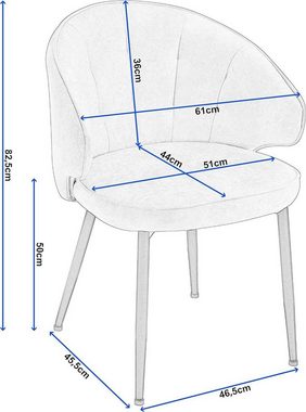 EUGAD Esszimmerstuhl (4 St), Polsterstuhl modern, mit Metallbeinen