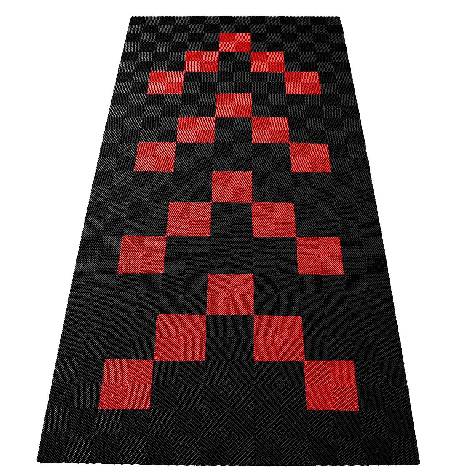 Tenzo-R Bodenfliese Performance Garagenboden Floor 2,8mx5,6m Schwarz Rot Set1, schwarz/rot