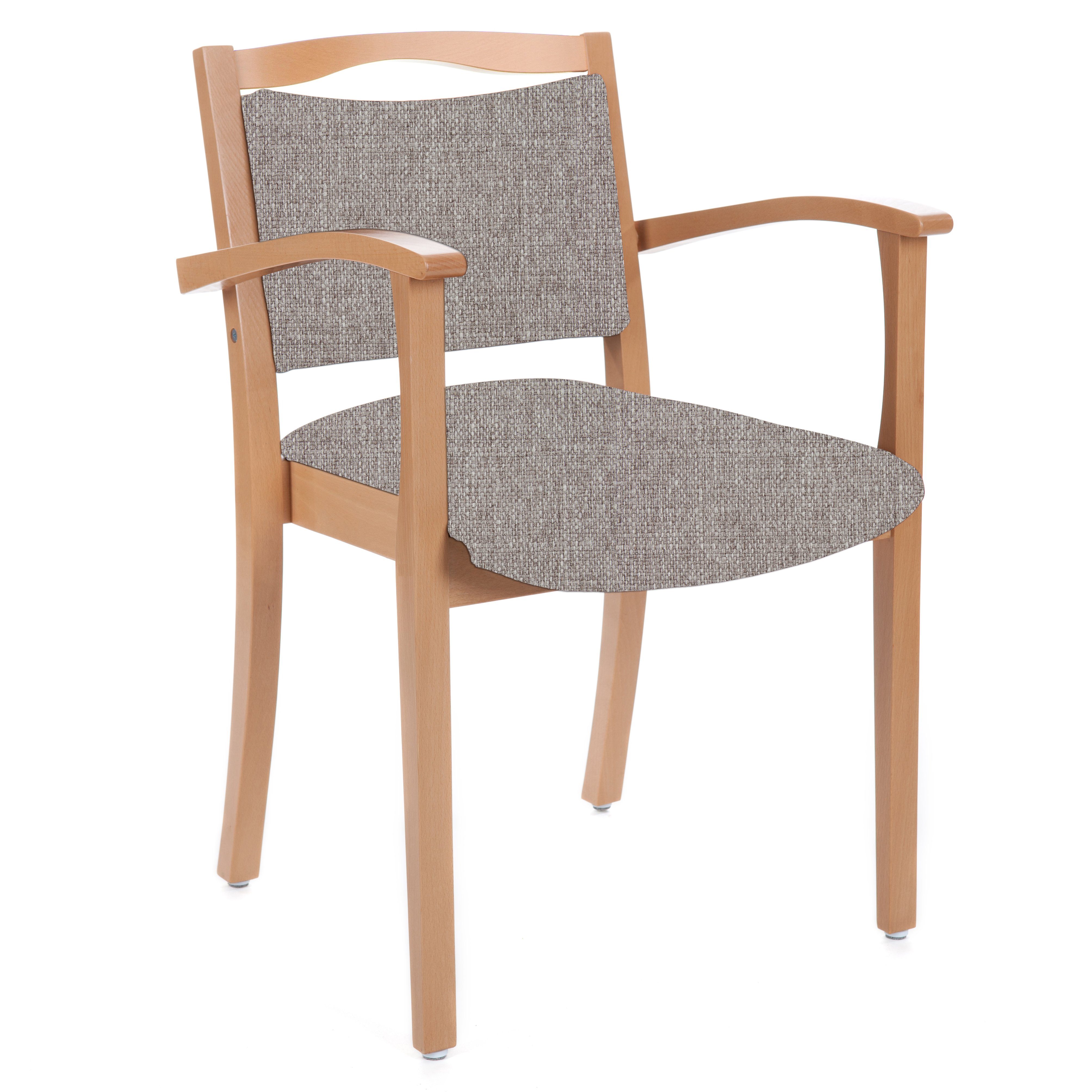 einrichtungsdesign24 Armlehnstuhl 4-Fuß Hüftstuhl Alexander Blieskastel Seniorenstuhl Pflegestuhl, Gestell aus Massivholz