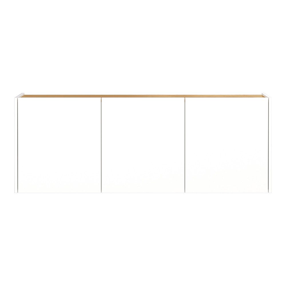 Lomadox Schuhschrank LAPUA-01 Schuhkommode Flurschrank, weiß mit Eiche, grifflos