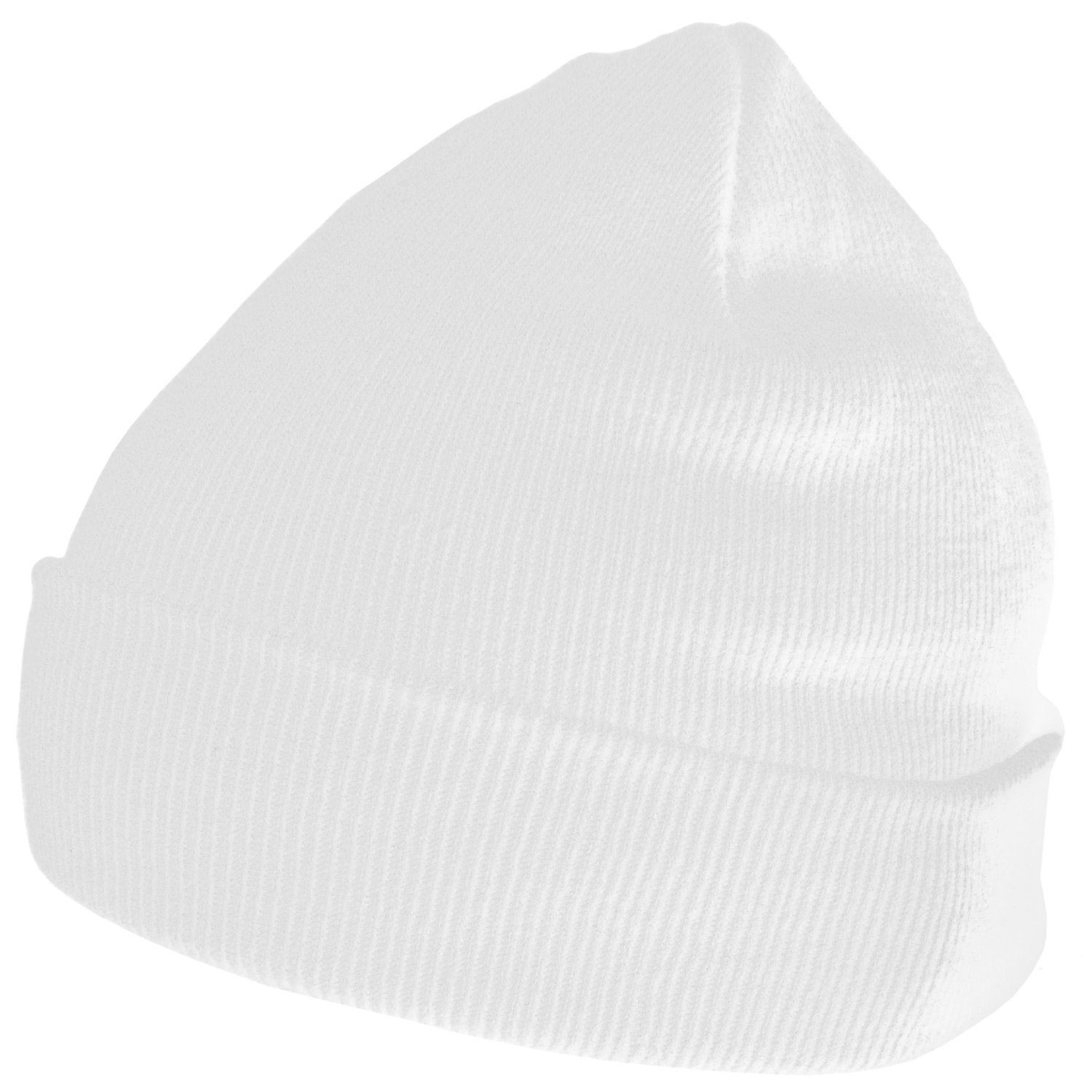 Krempe weiß Beanie Beanie mit klassisches DonDon Design, 1-St) Wintermütze, Mütze (Packung,