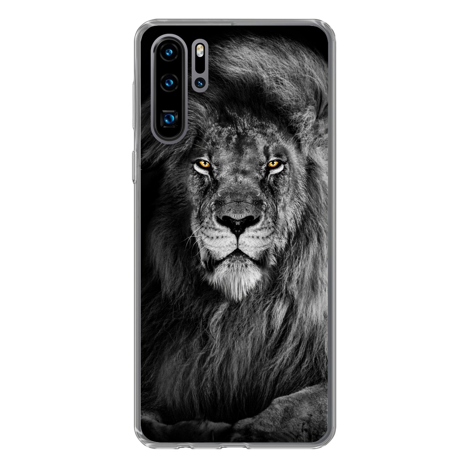 Handyhülle für Huawei P30 Pro Löwe - Augen - Orange - Schwarz und weiß - Tiere -