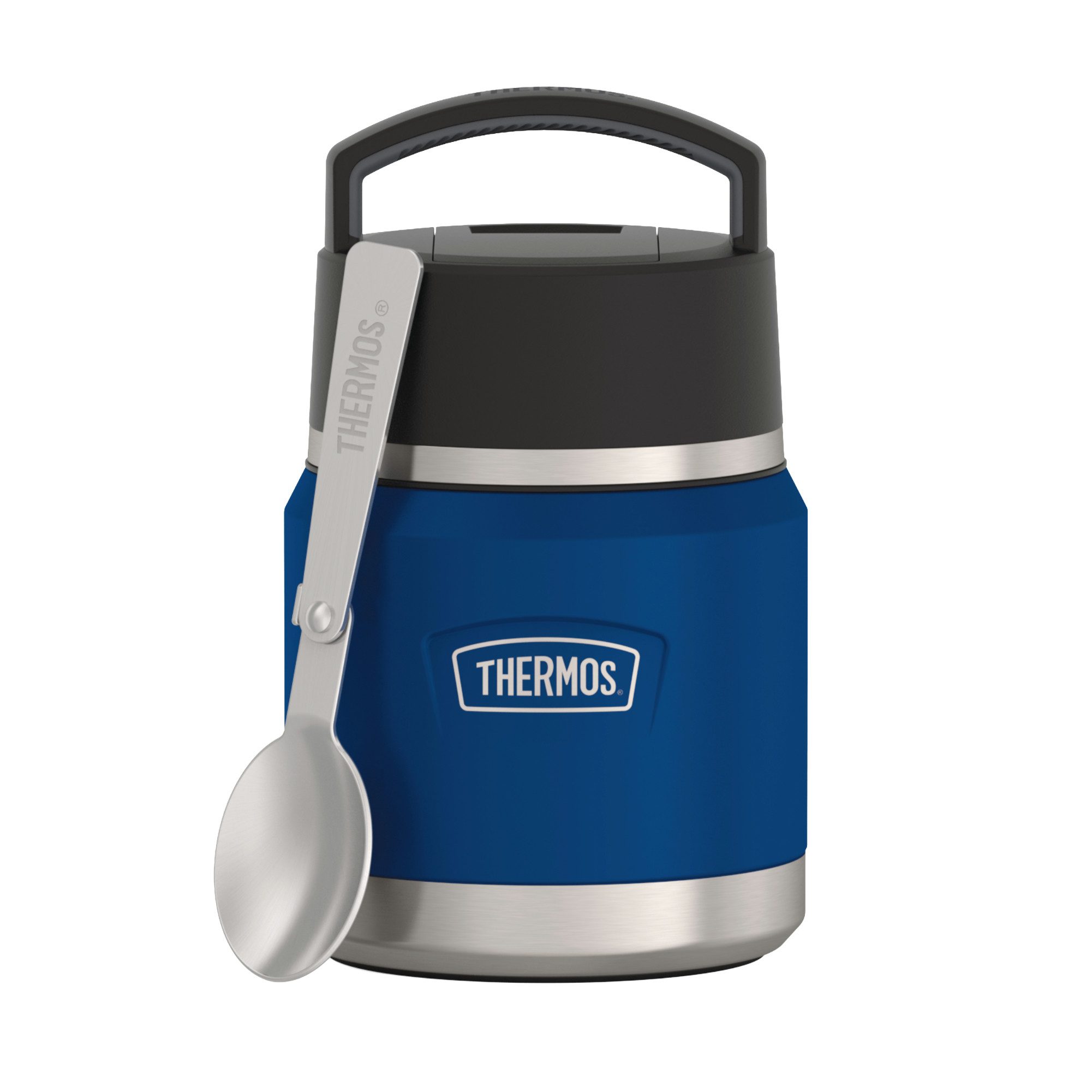 THERMOS Thermobehälter ICON FOOD JAR, Thermobehälter für Essen, spülmaschinenfest, Edelstahl, Kunststoff, Silikon, (1-tlg), 0,35l, 12h heiß & 16h kalt, dicht & auslaufsicher, mit Löffel