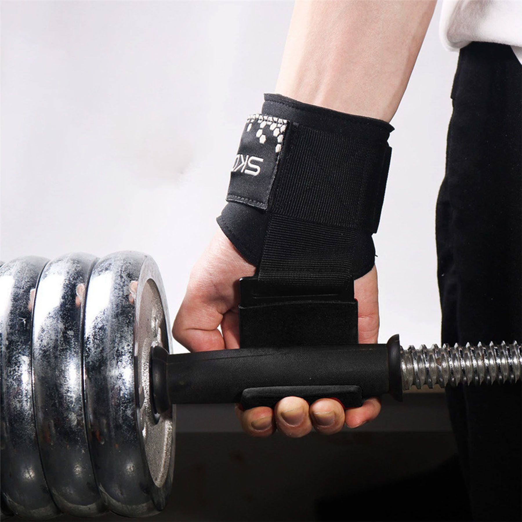 Mutig Zughilfe Zughilfen Haken Krafttraining, 8mm Gepolstert Handgelenkschutz (Profi Bodybuilding Gewichtheben Griff, Fitness Powerlifting Weight Lifting Hook), Männer Frauen rutschfest Grip, Kreuzheben klimmzug