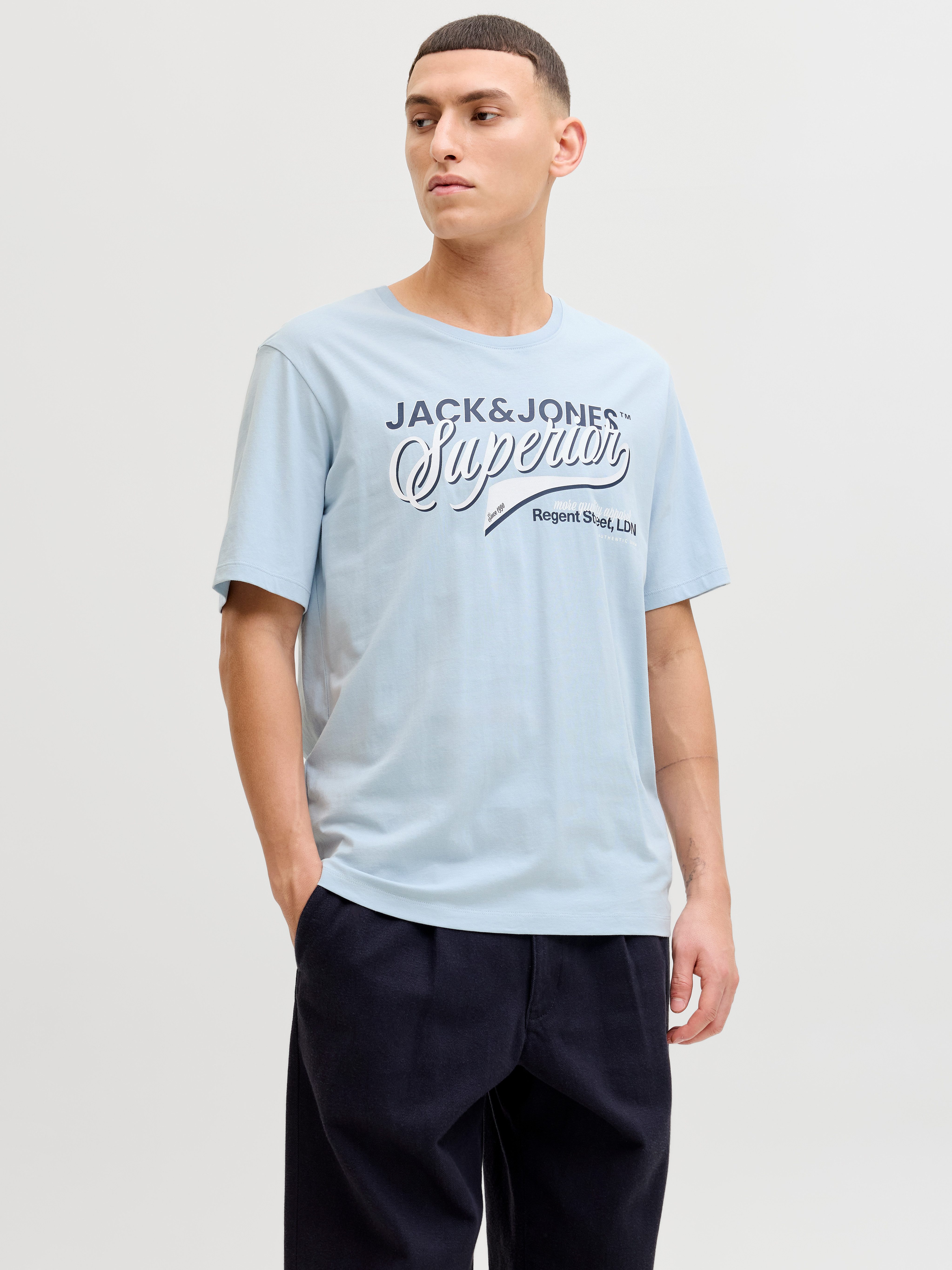 Jack & Jones Rundhalsshirt JJELOGO TEE SS O-NECK 2 COL SS26 SN mit Grafikprint