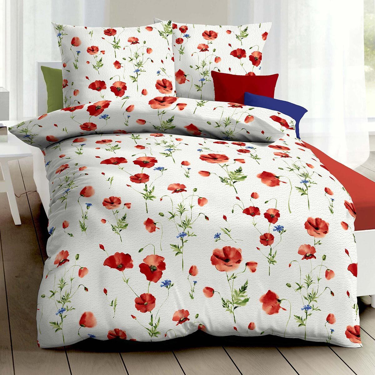 Kaeppel Bettwäsche Sommermohn, Seersucker, 2 teilig, günstig online kaufen