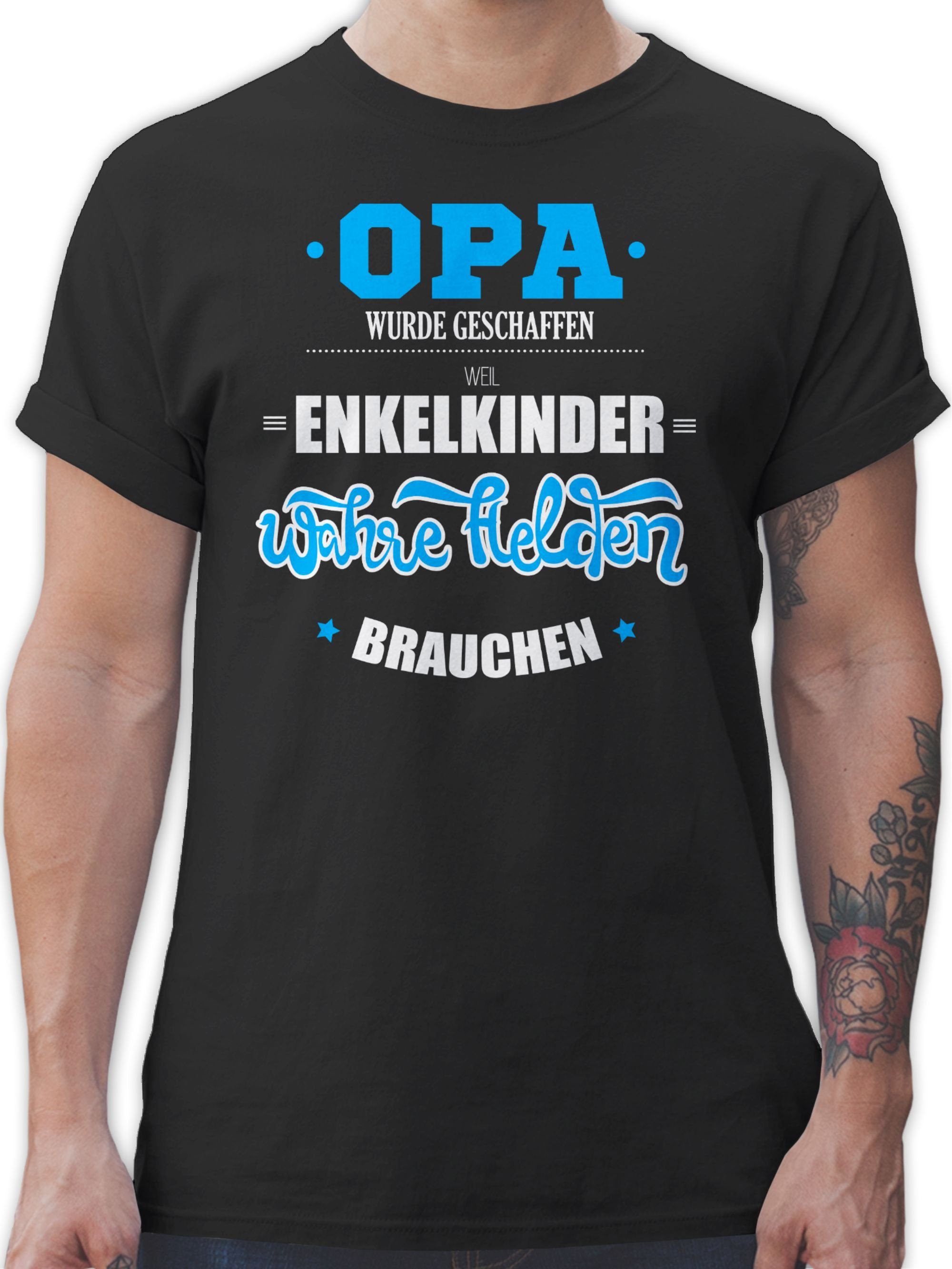 Shirtracer T-Shirt Opa wurde geschaffen Opa Geschenke 1 Schwarz
