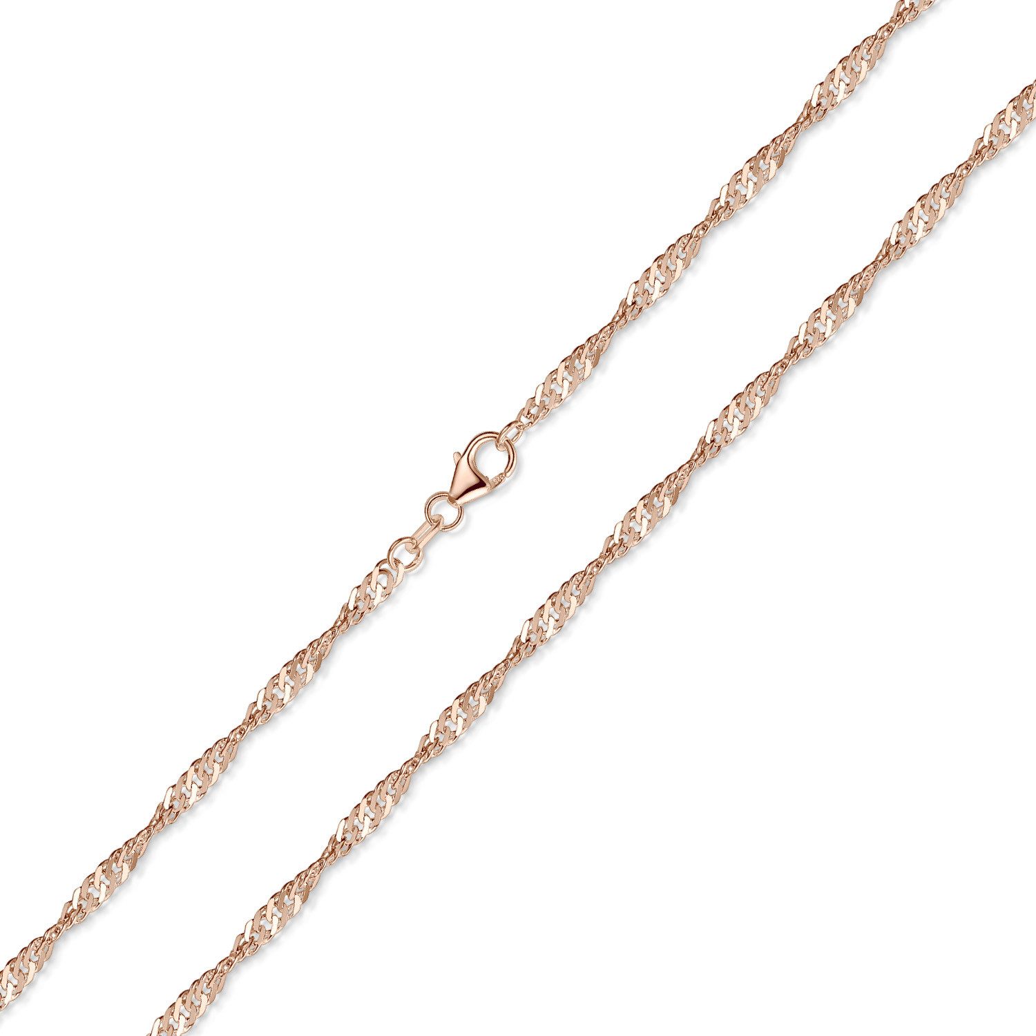 Materia Silberkette Rosegold Singapurkette für Damen glänzend K11, 925 Ster günstig online kaufen
