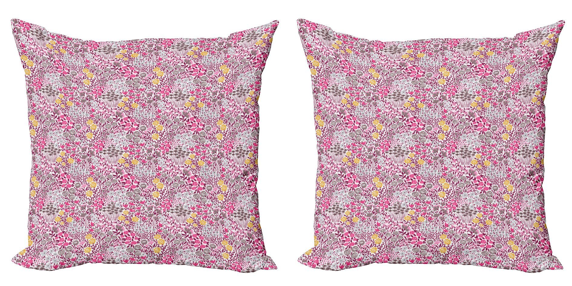 Kissenbezüge Modern Accent Doppelseitiger Digitaldruck, Abakuhaus (2 Stück), Rosa Blumen Abstrakt Garten Blossom
