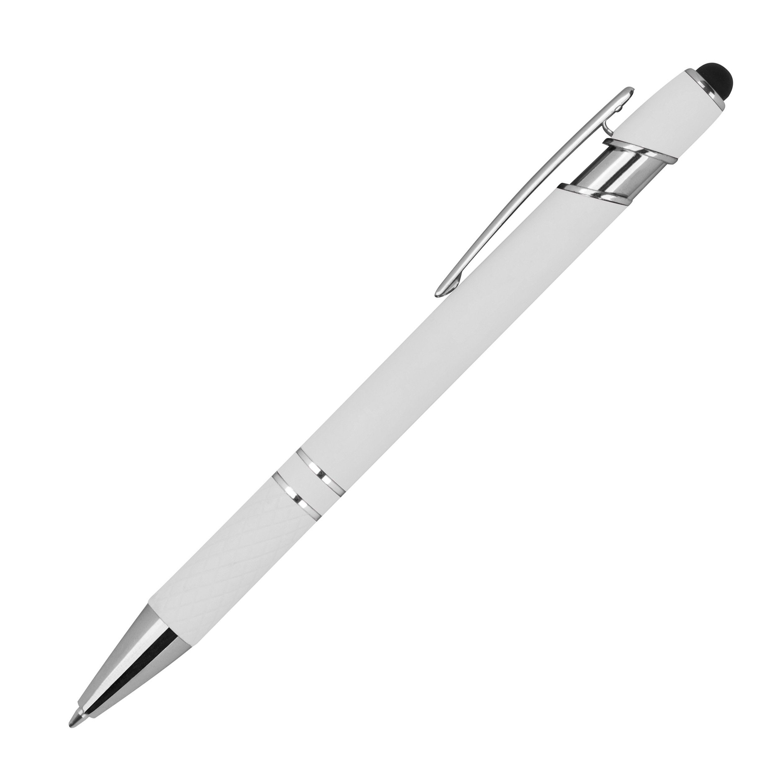 Macma Kugelschreiber Touchpen Kugelschreiber aus Metall / mit Muster / Farbe: weiß
