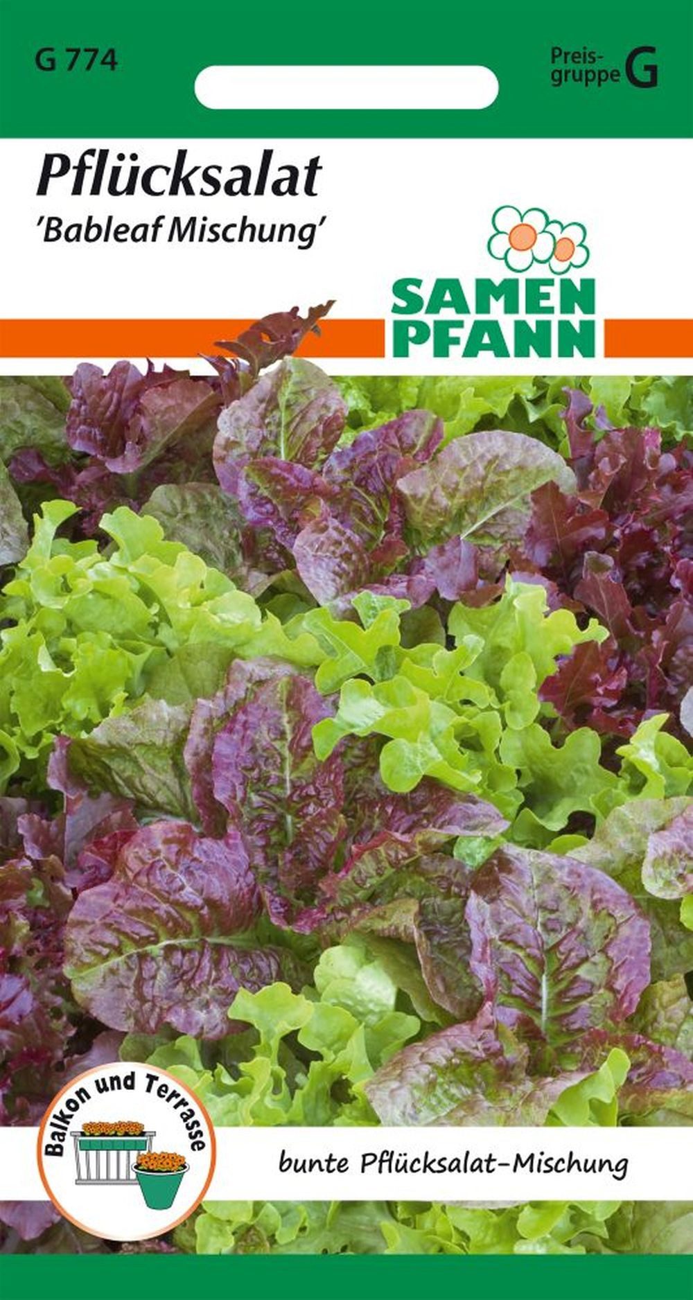 SAMEN PFANN Gemüsesamen Pflücksalat, Baby Leaf Mischung - Saatgut Salat-Samen, Lactuca sativa