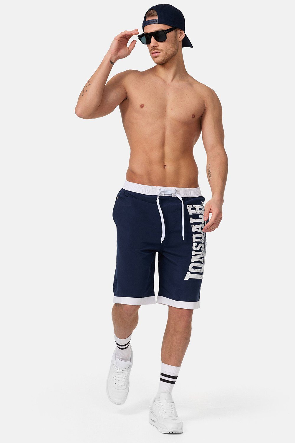 CLENNELL Lonsdale Navy/White Badehose