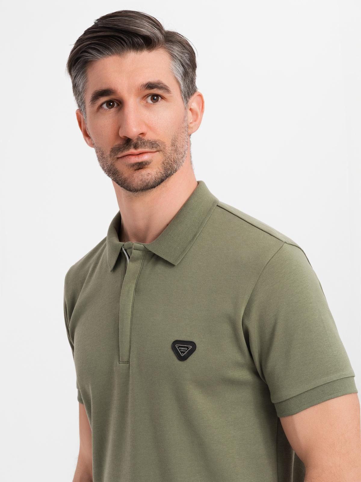 Poloshirt Poloshirt mit Reißverschlussausschnitt