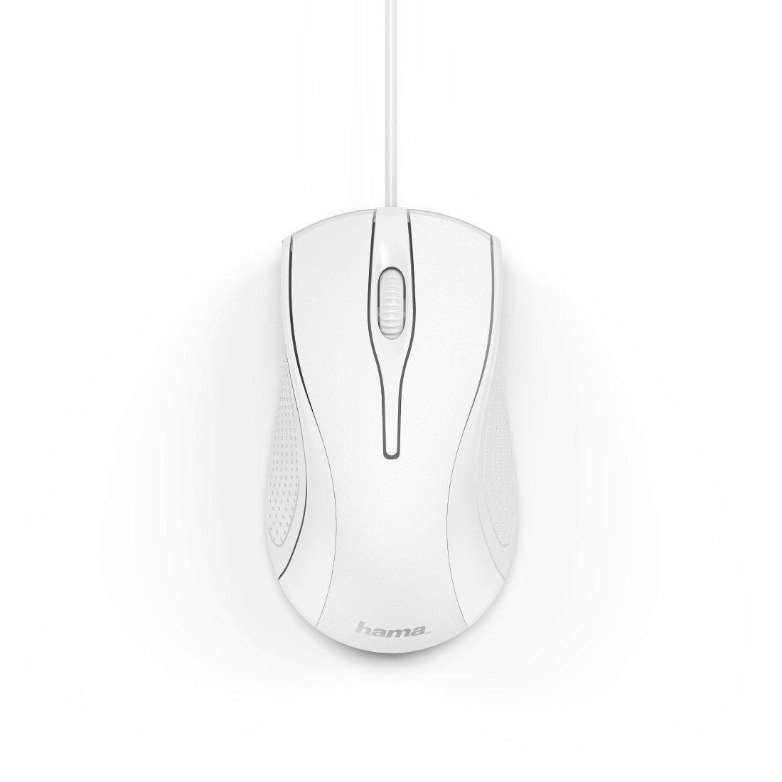 Hama Computermaus mit Kabel für Rechtshänder und Linkshänder, PC Maus Maus (kabelgebunden, Farbe Weiß, 3 Tasten, Optische Office Maus)
