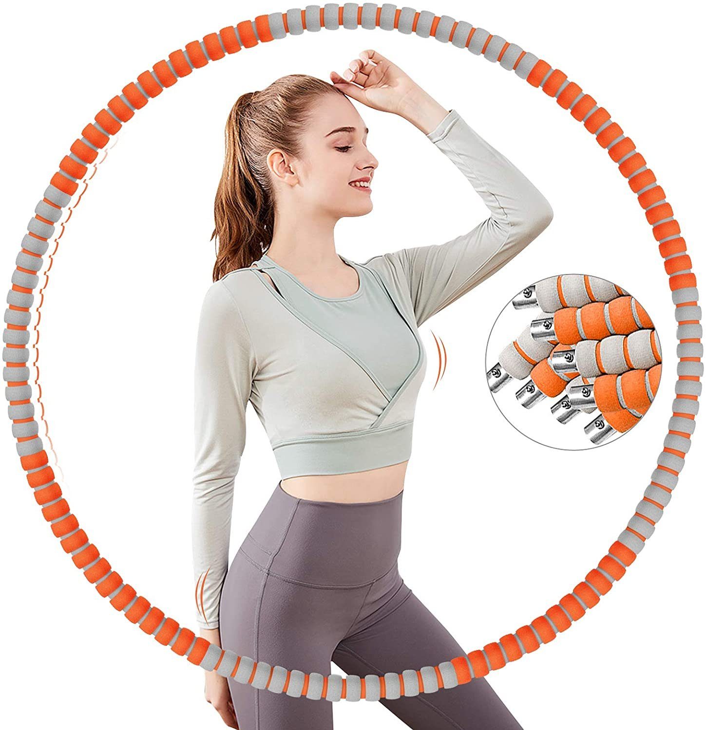 Markenwarenshop-Style Hula-Hoop-Reifen Hula Hoop Reifen BLAIKOYI für Erwachsene mit stabilem Edelstahlkern