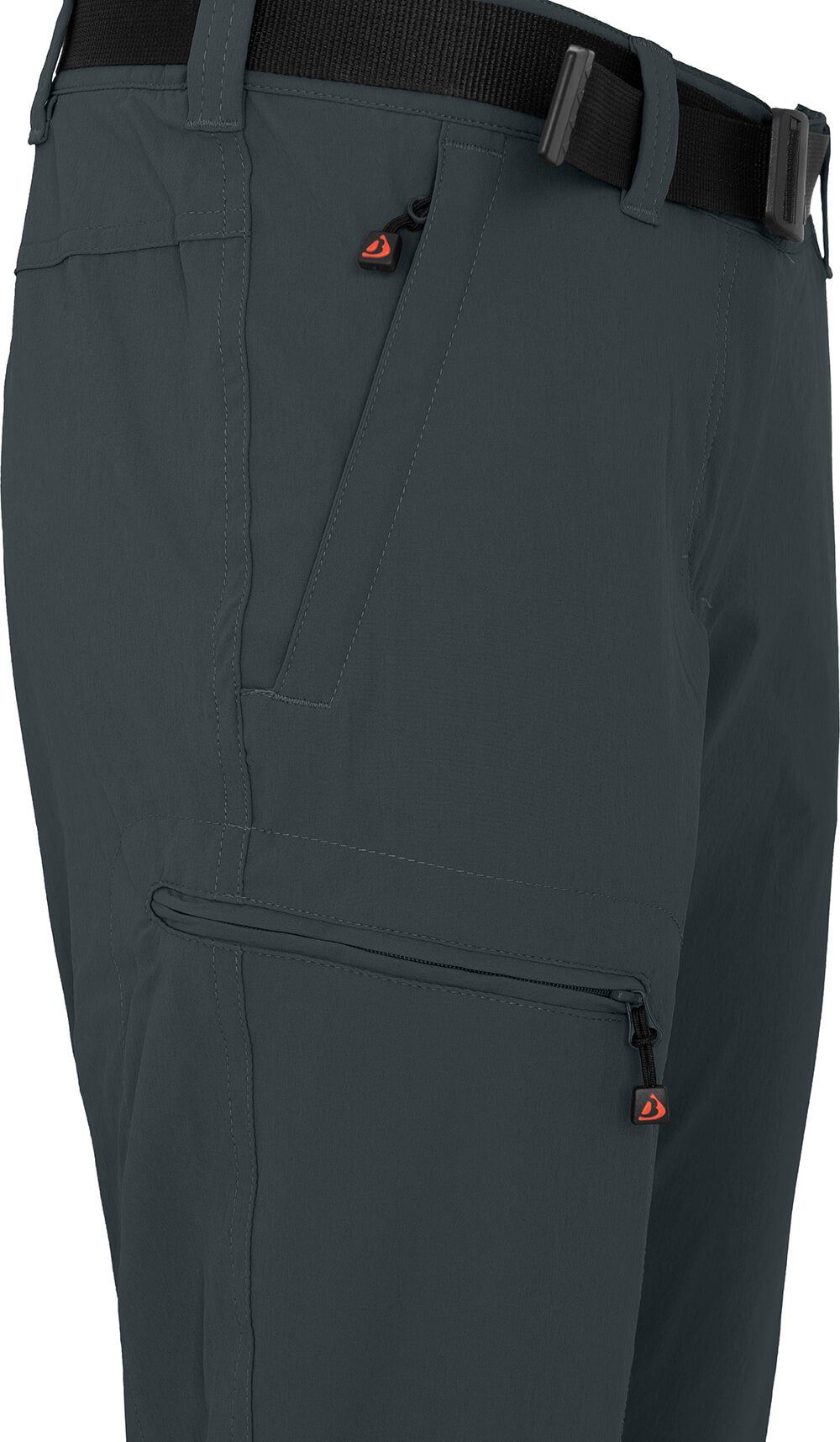 Bergson Outdoorhose MENA (slim) Damen Wanderhose, vielseitig, pflegeleicht, Normalgrößen, dunkel grau