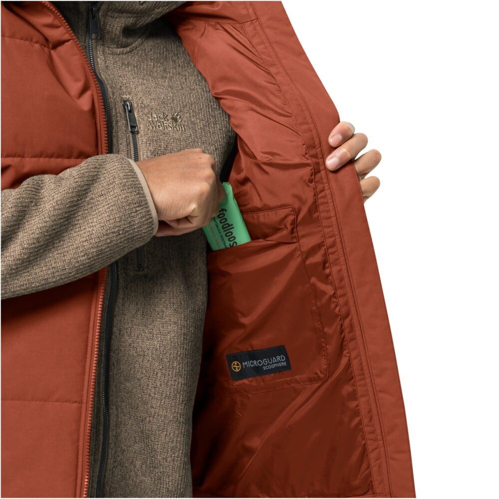 Jack Wolfskin Steppweste White Frost 2023 (robust, winddicht, wasserabweisend) braun Herren