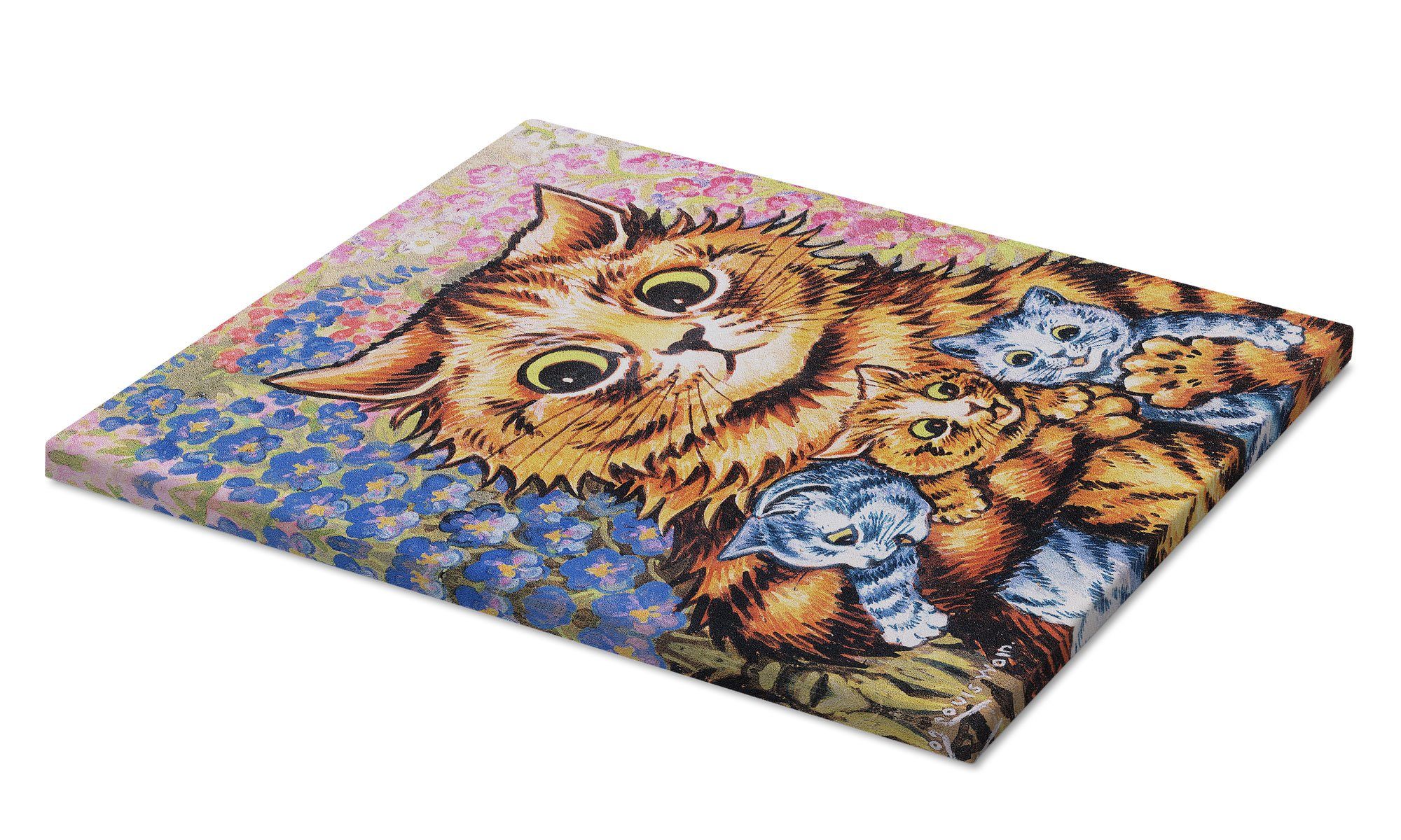 Posterlounge Wandbild Eine Katze mit ihren Kätzchen, Louis Wain, erhältlich als Poster, Leinwandbild, Wandsticker oder Acrylglasbild