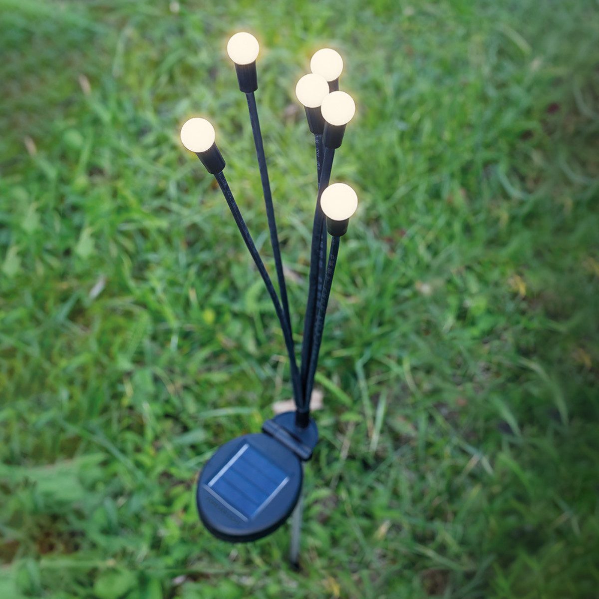 Forever Light LED Solarleuchte Forever Light Solarleuchte SUNARI FLS-87 Fireflies x6, LED fest integriert, Warmweiß, Glühwürmchen-Effekt, biegsame LED-Stäbe