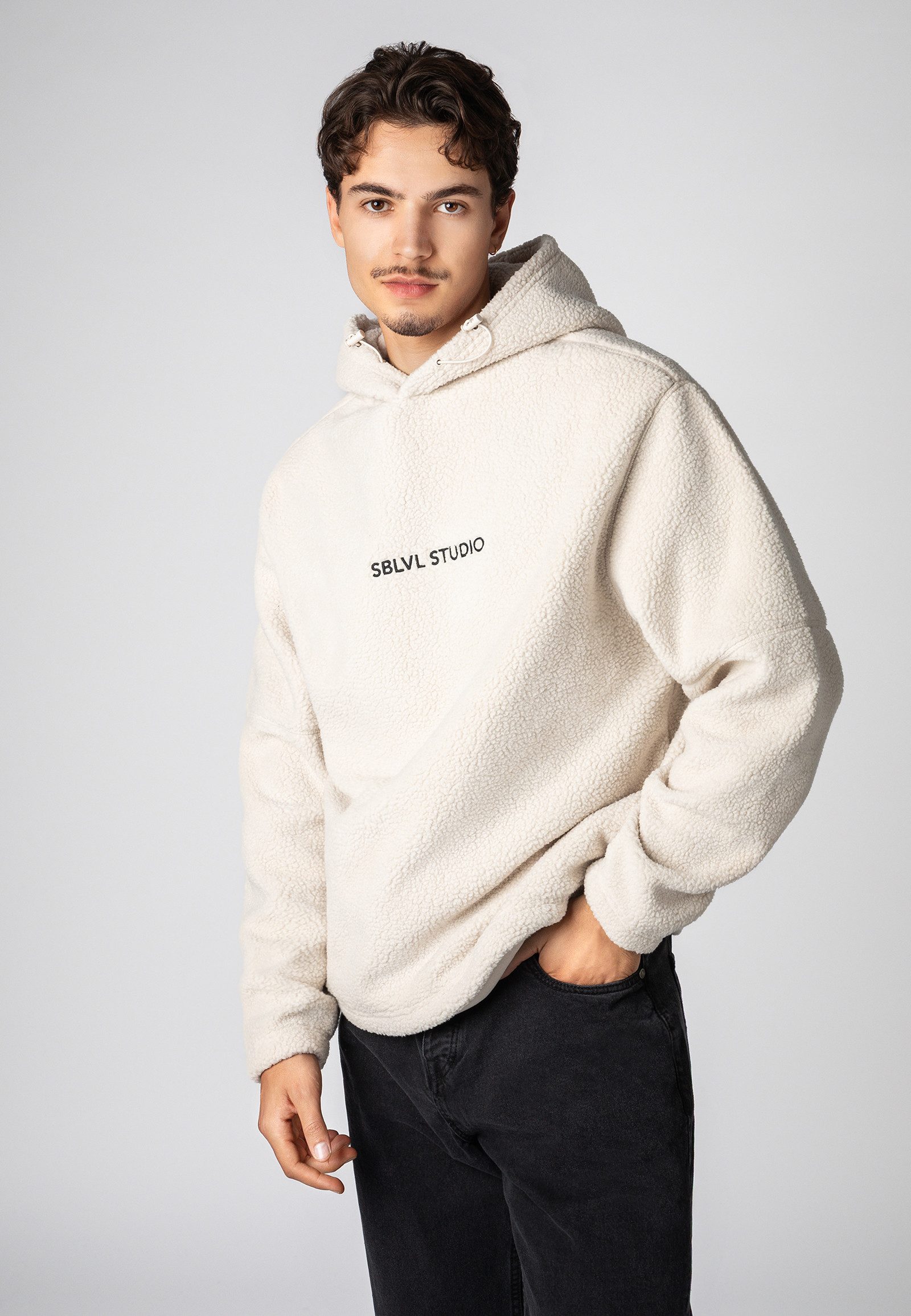 SUBLEVEL Fleecejacke Herren Fleece Kapuzenpullover Sweater, Kapuzensweatshi günstig online kaufen