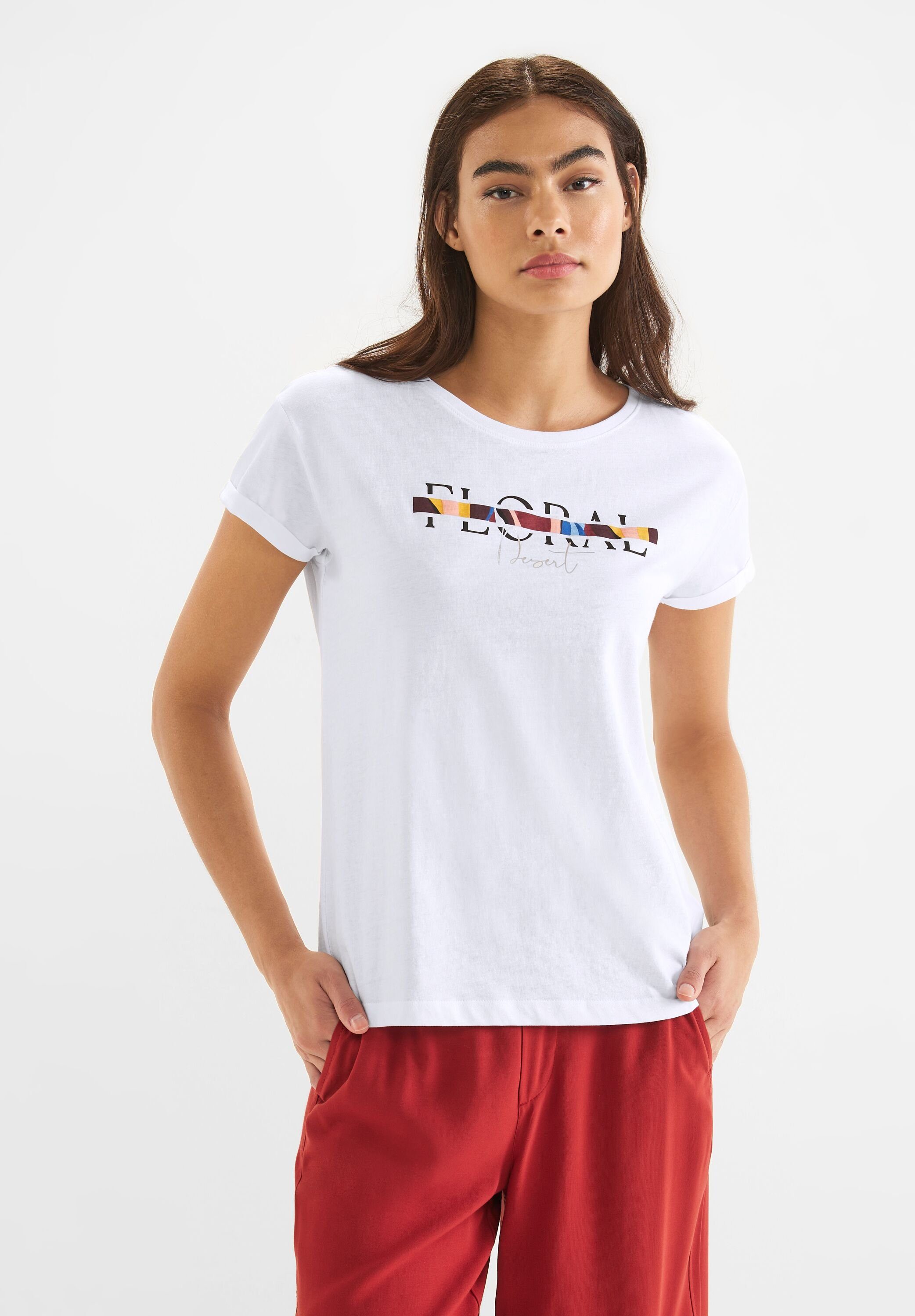 STREET ONE T-Shirt in Unifarbe White