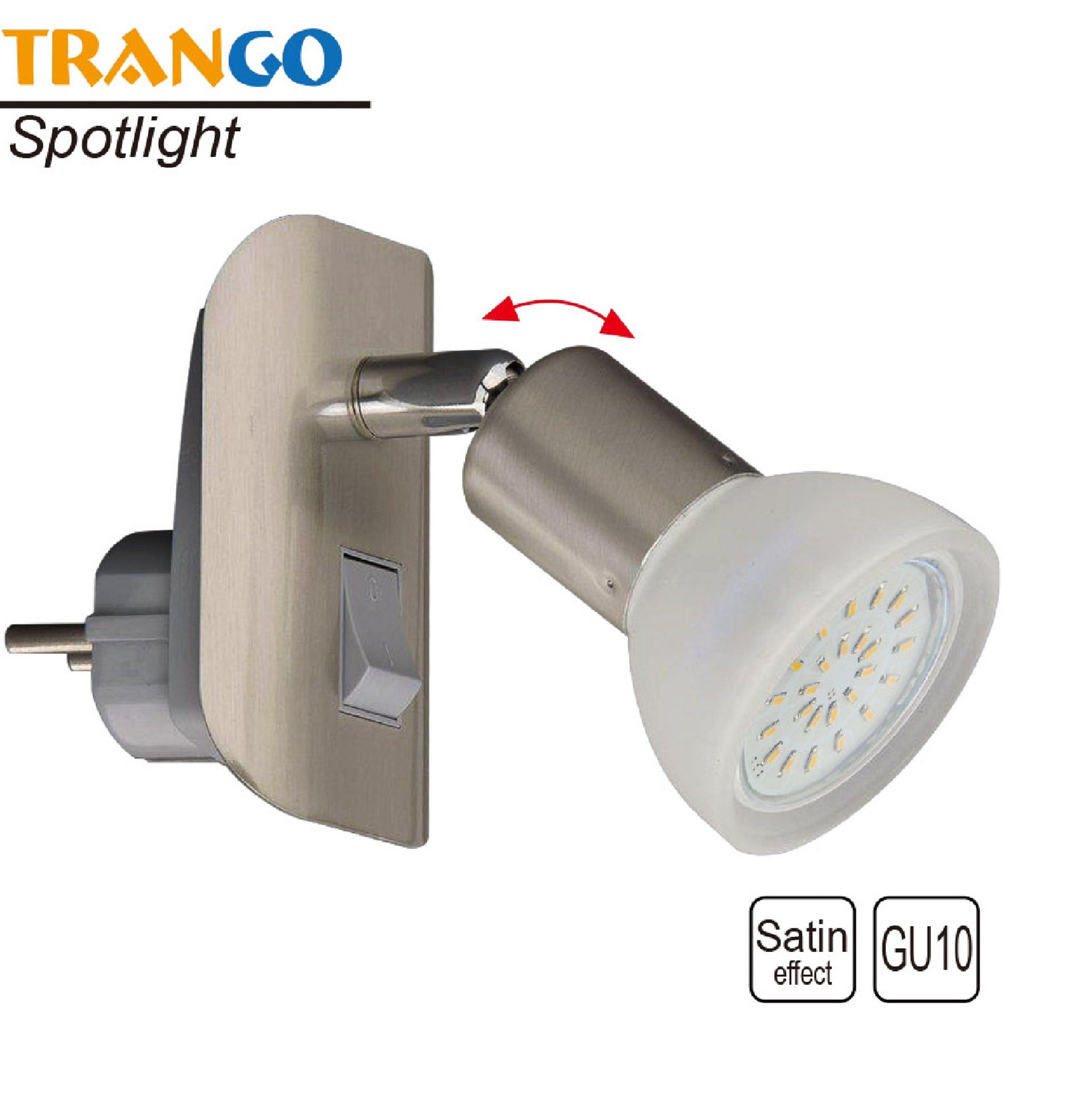 TRANGO LED Steckdosenleuchte, 11-042 LED Steckerleuchte im Edelstahl-Look m günstig online kaufen