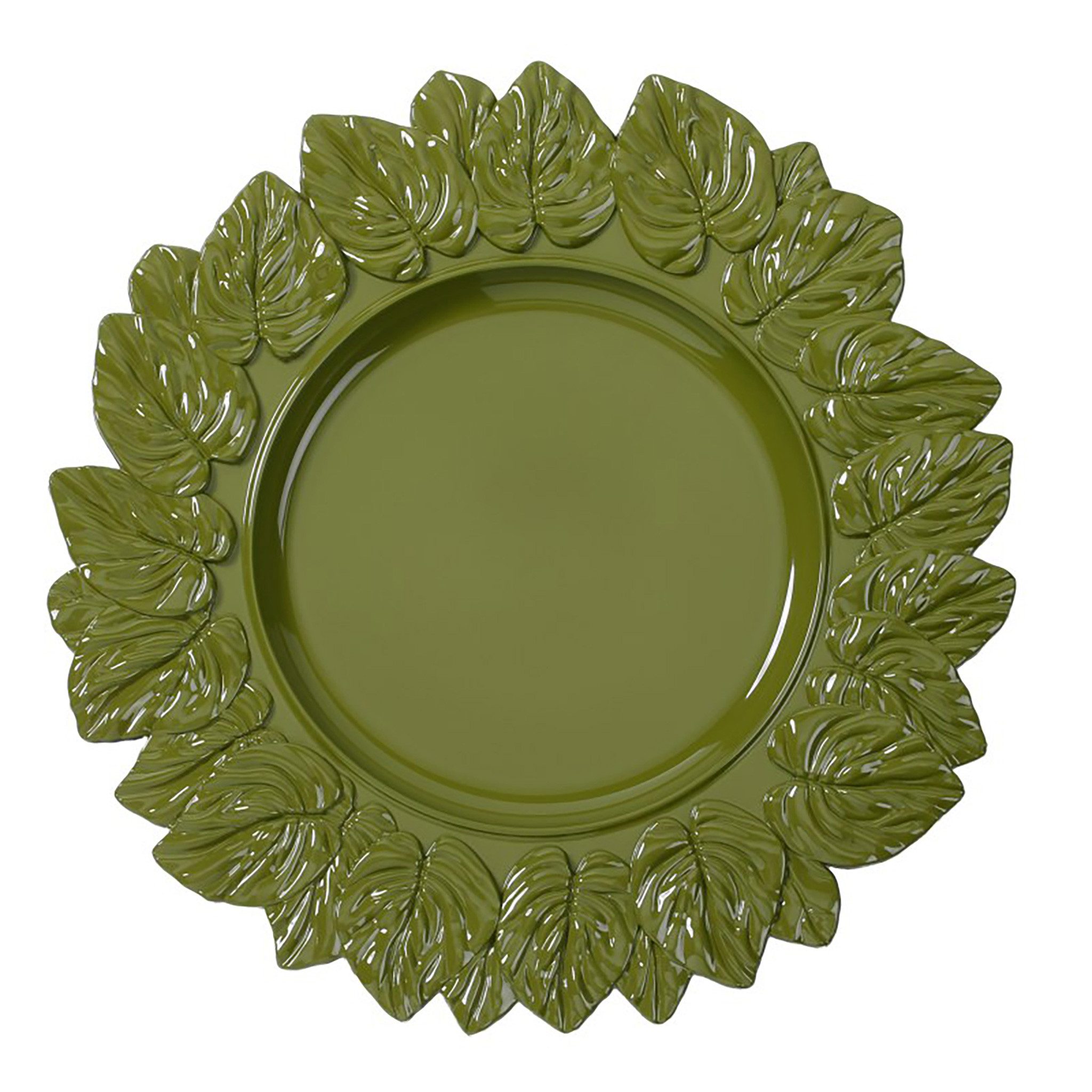 MAGIC by Inge Декоративная тарелка, Декоративная тарелка 35cm Kunststoff Blätter - Grün