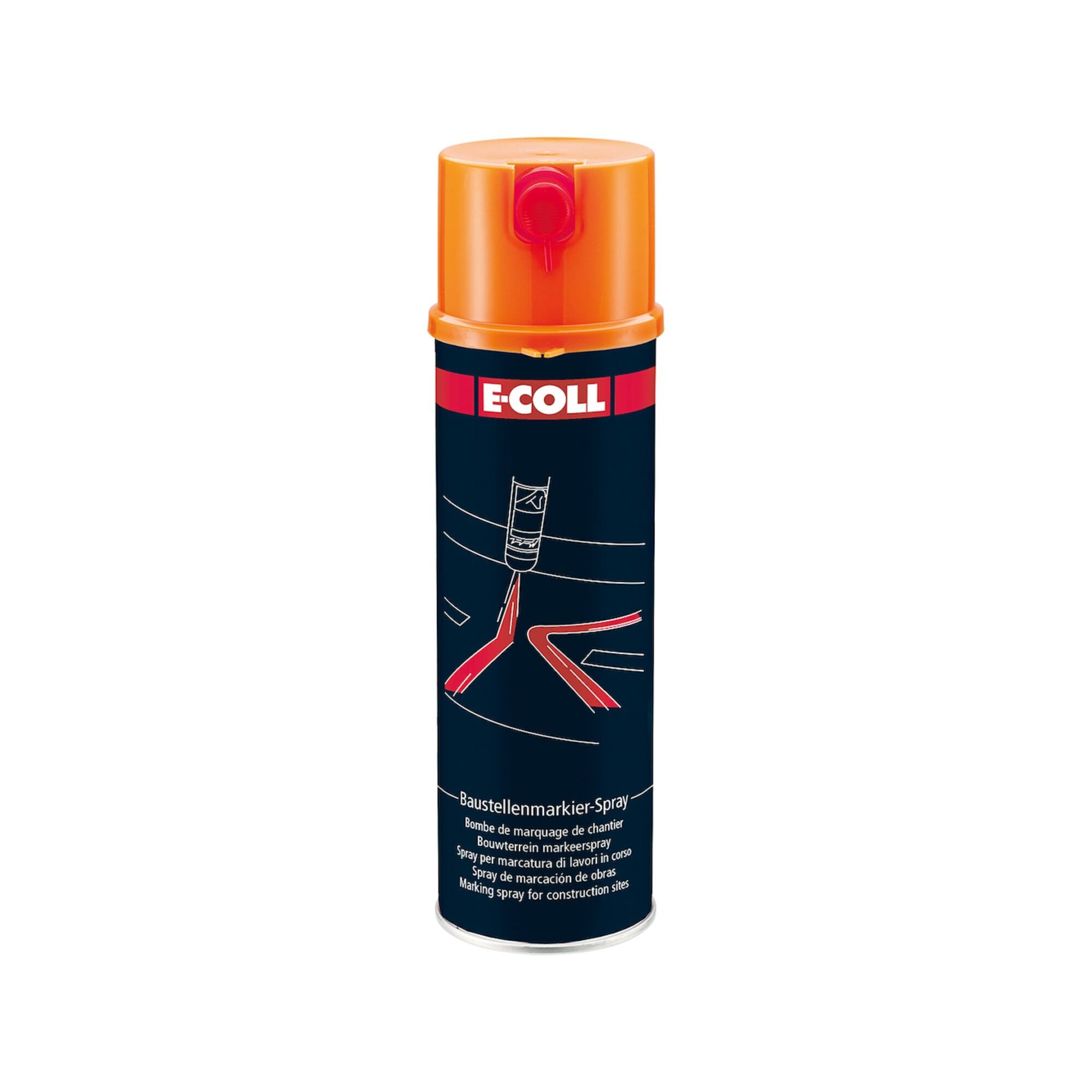 E-COLL Lackmarker E-COLL Baustellenmarkierspray 500ml orange