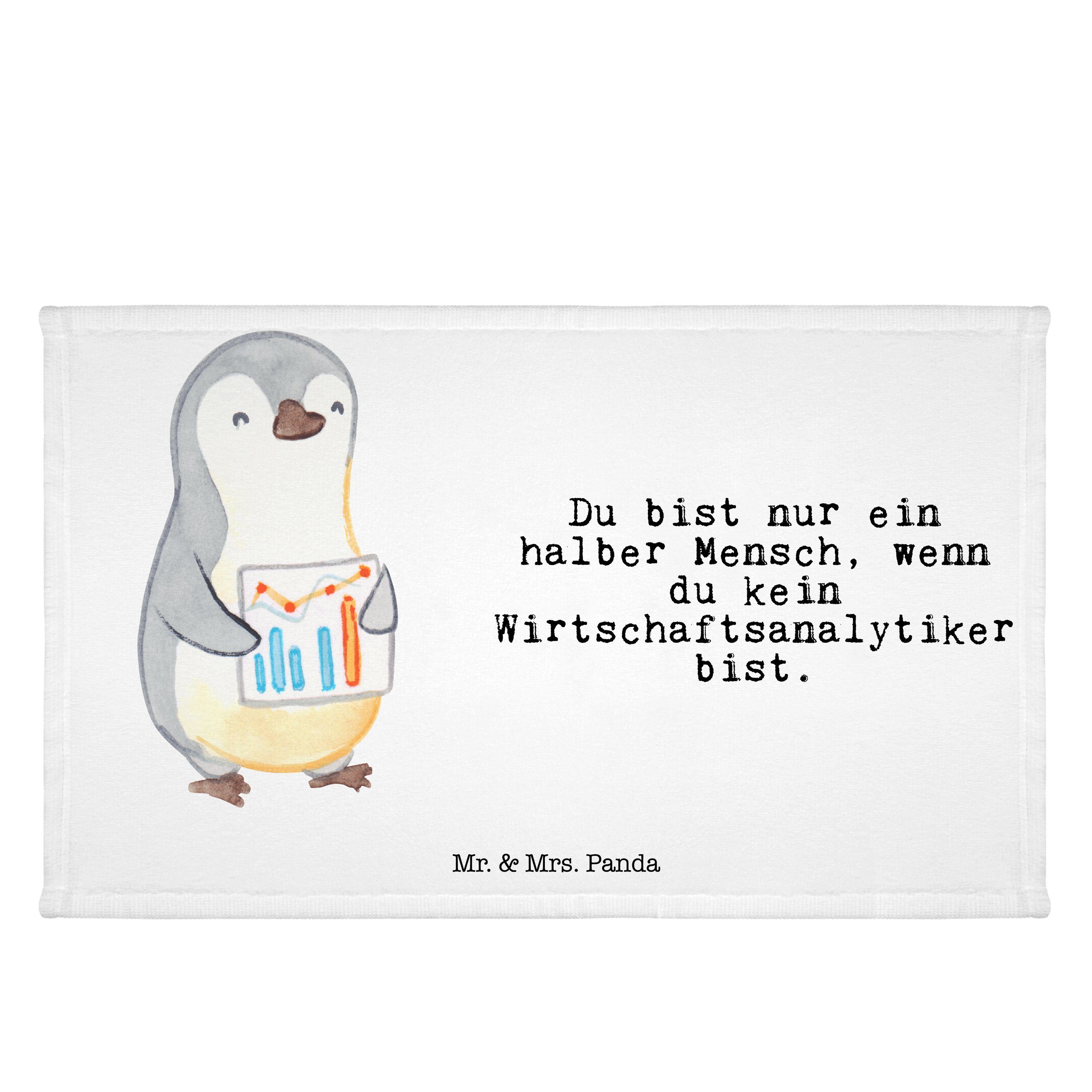 Mr. & Mrs. Panda Handtuch Wirtschaftsanalytiker mit Herz - Weiß - Geschenk, Rente, Reisehandtuc, (1-St)