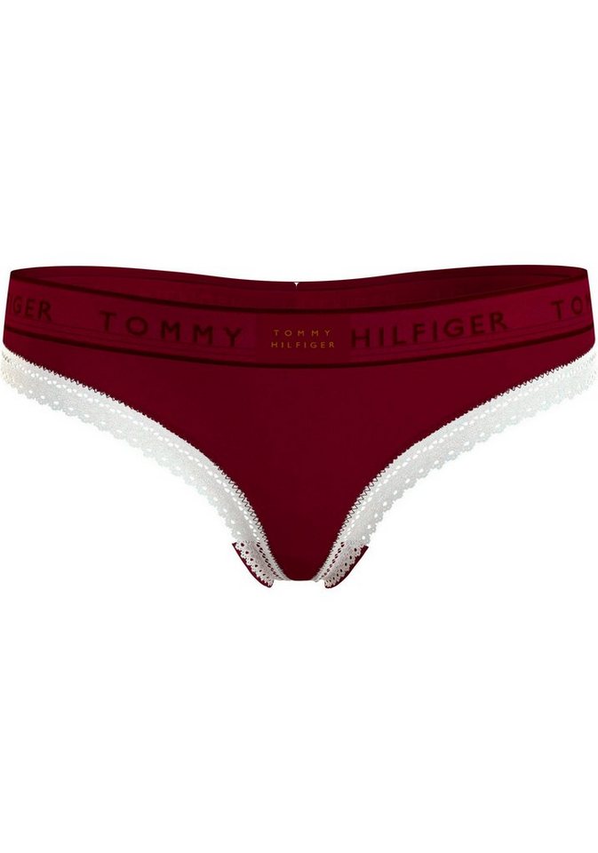Hilfiger Hilfiger Tommy Jersey (EXT Logobund, Polyamid) Qualität Tommy SIZES) T-String (recyceltes THONG mit Elastische Underwear