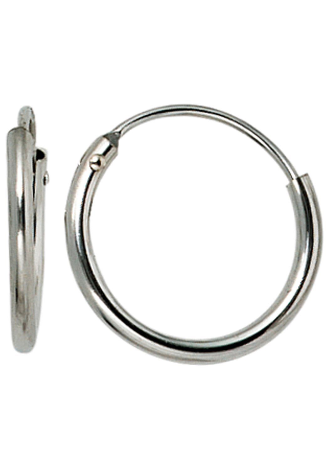 JOBO Paar Creolen, rund 585 Weißgold günstig online kaufen